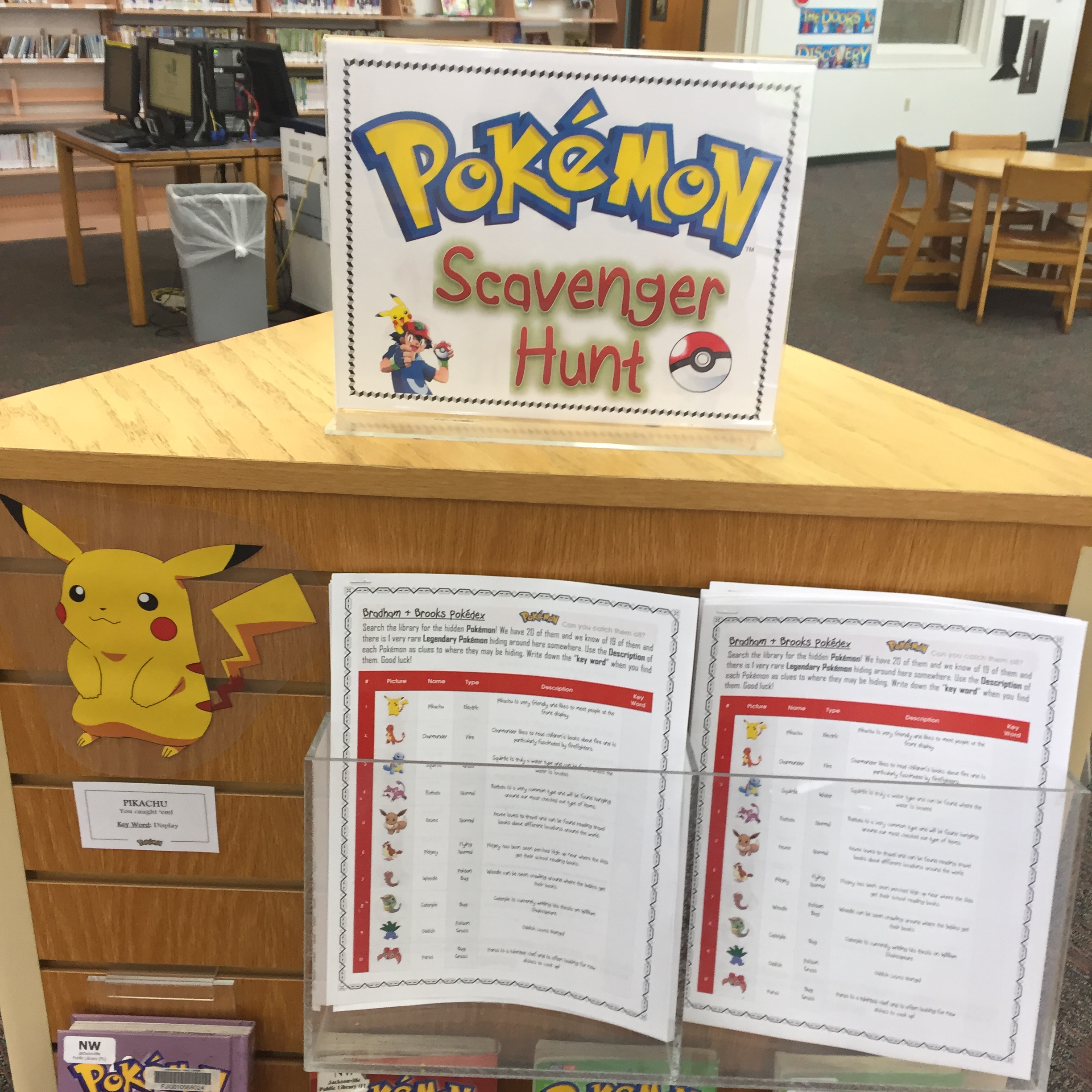 Pokemon Scavenger Hunt Display
