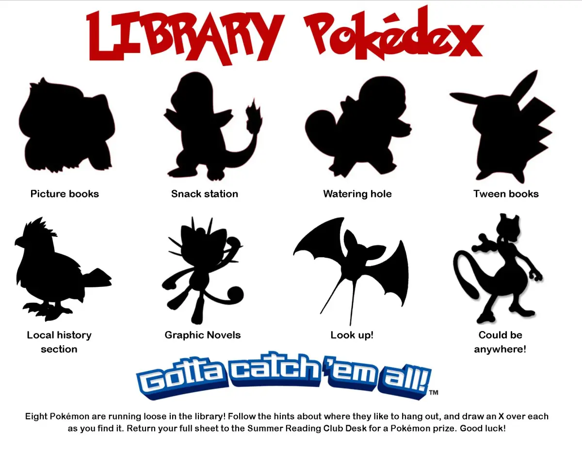 Pokemon Scavenger Hunt In The Library