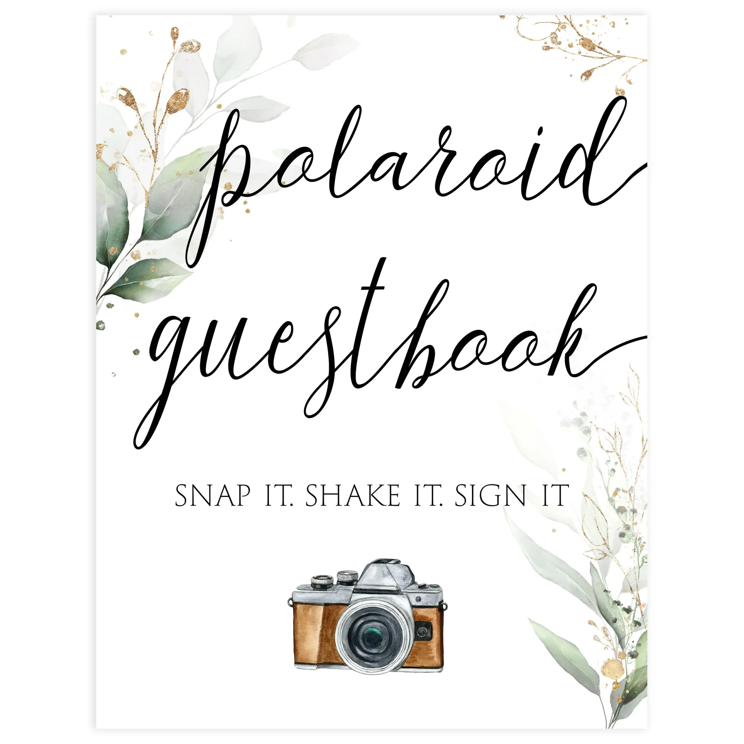Polaroid Guestbook Sign Gold Leaf Polaroid Guestbook Sign Gold Leaf