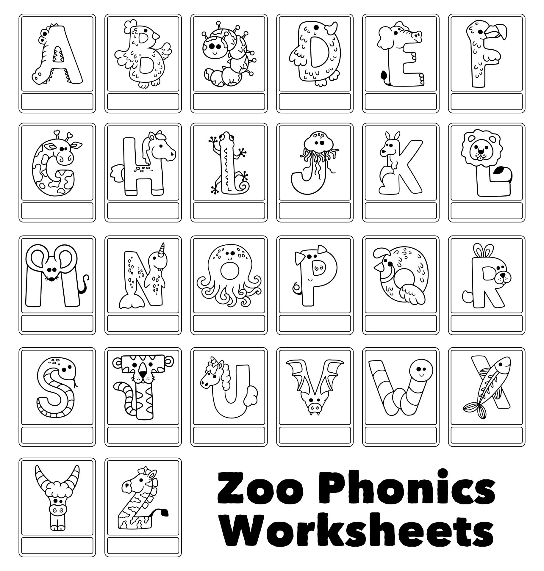 Post Zoo Phonics Printable Flash Cards 235980