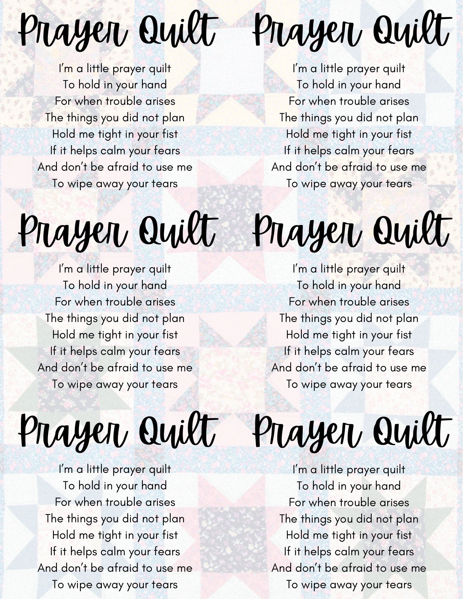 Prayer Quilt Printable