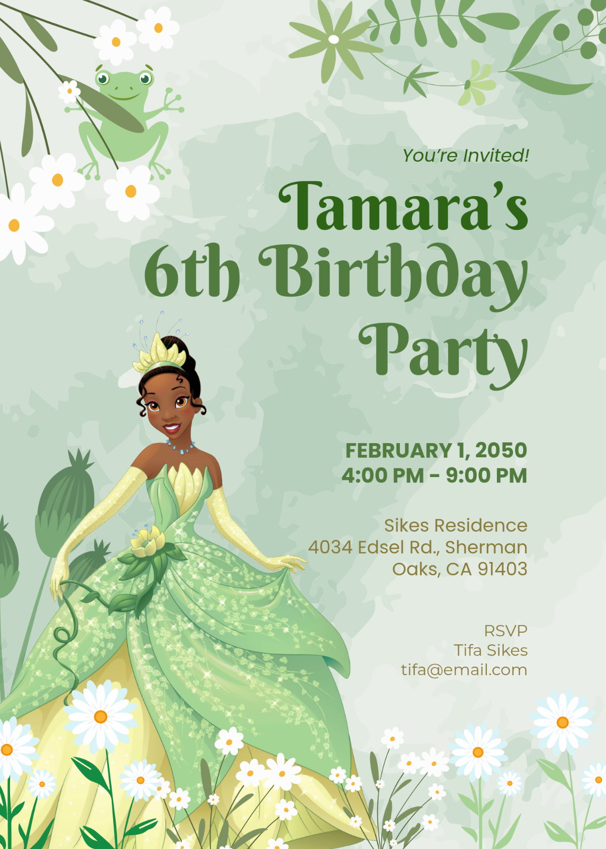 Princess And The Frog Invitation