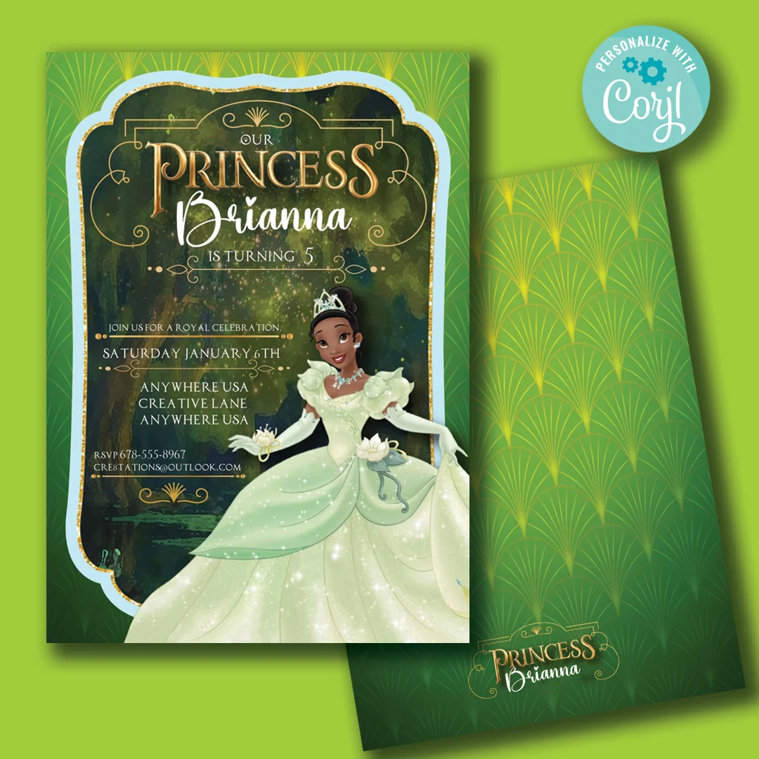 Princess Tiana Party Invitation