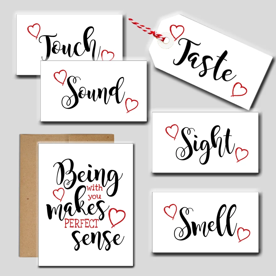 five senses gift tags free printables