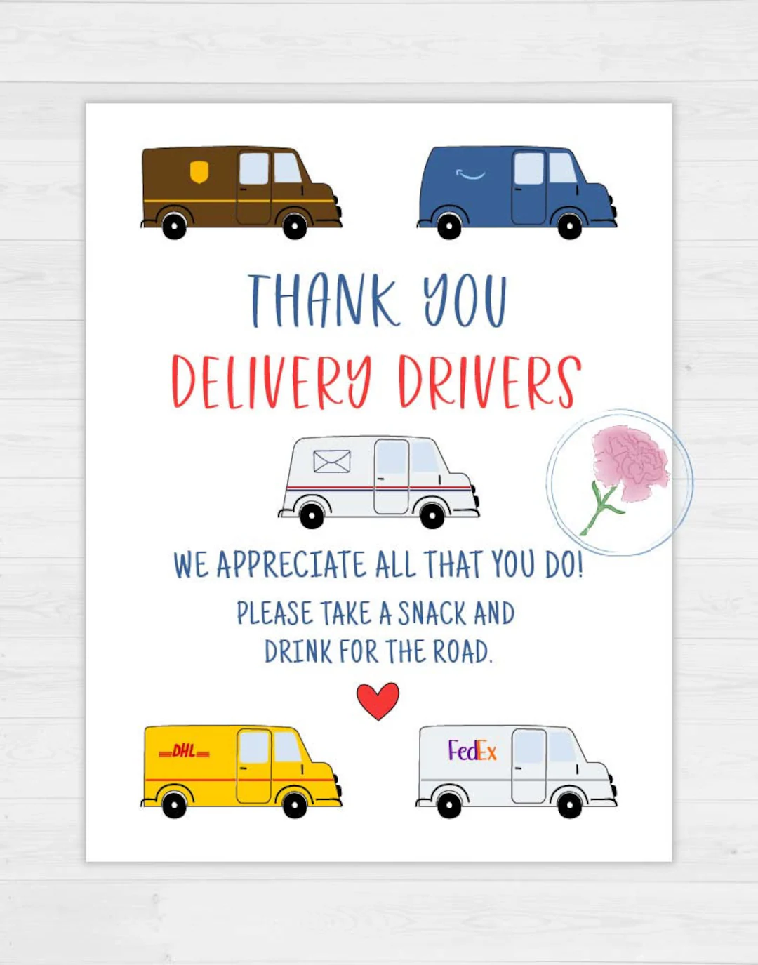 Printable 85x11 Delivery Driver Printable 85x11 Delivery Driver