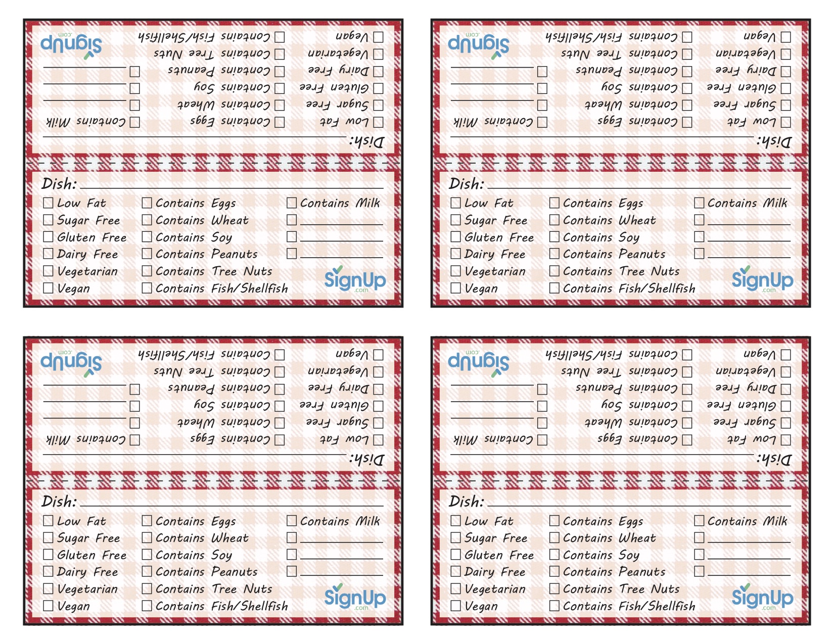 Printable Allergy Tags 4th July Picnics