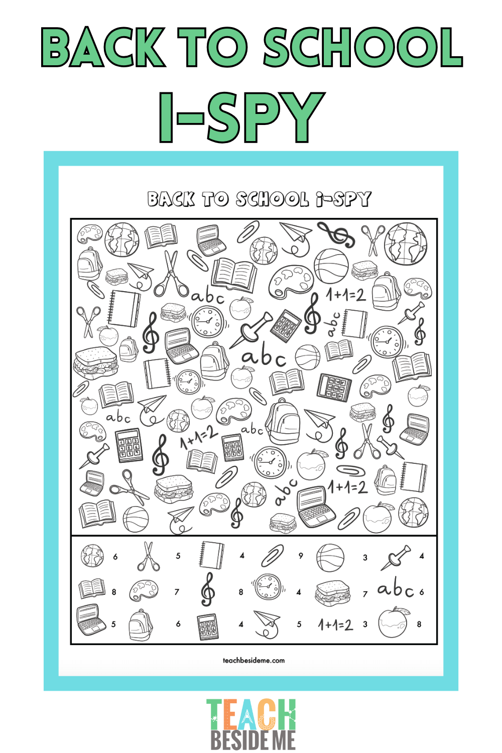 Printable Back To School I Spy