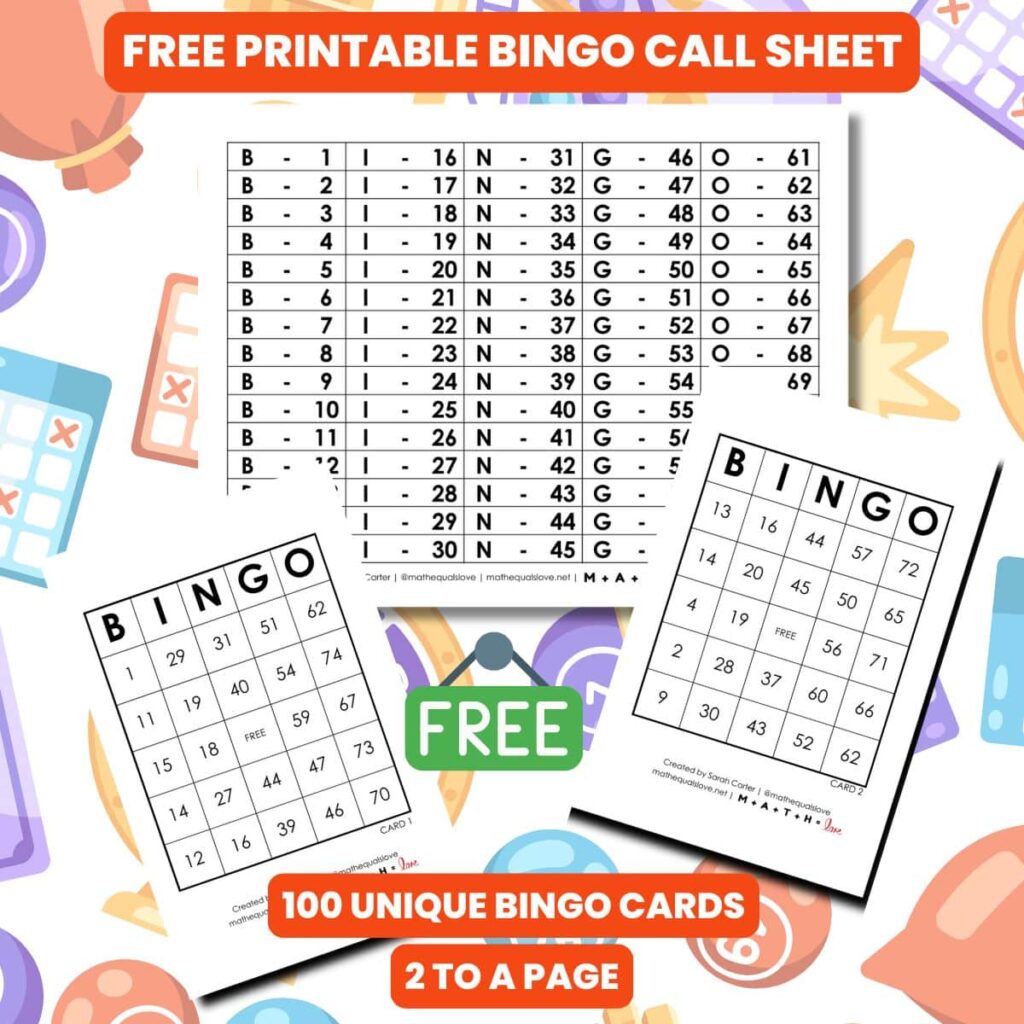 Printable Bingo Cards And Call Sheet Printable Bingo Cards And Call Sheet