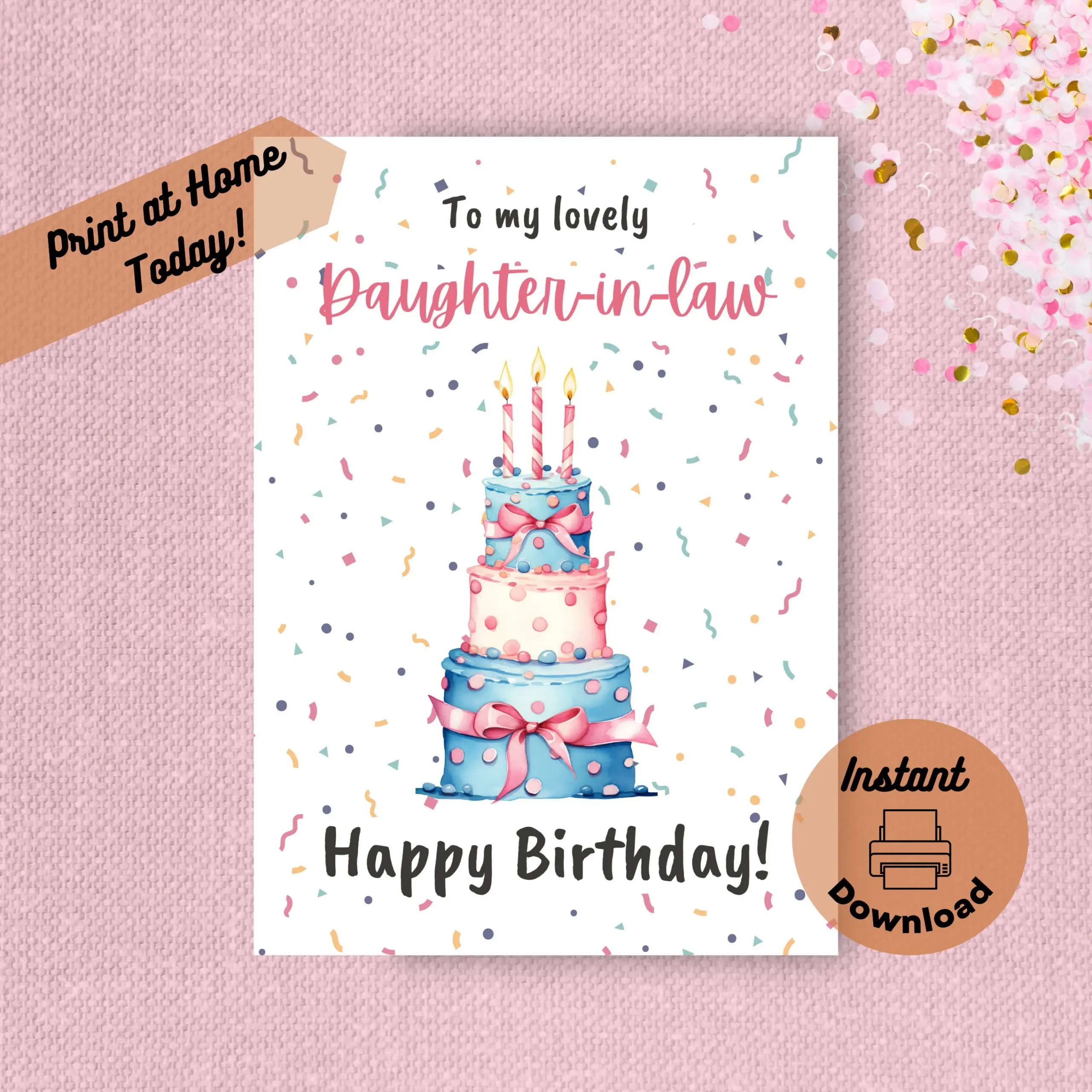 Printable Birthday Card For Daughter In Law