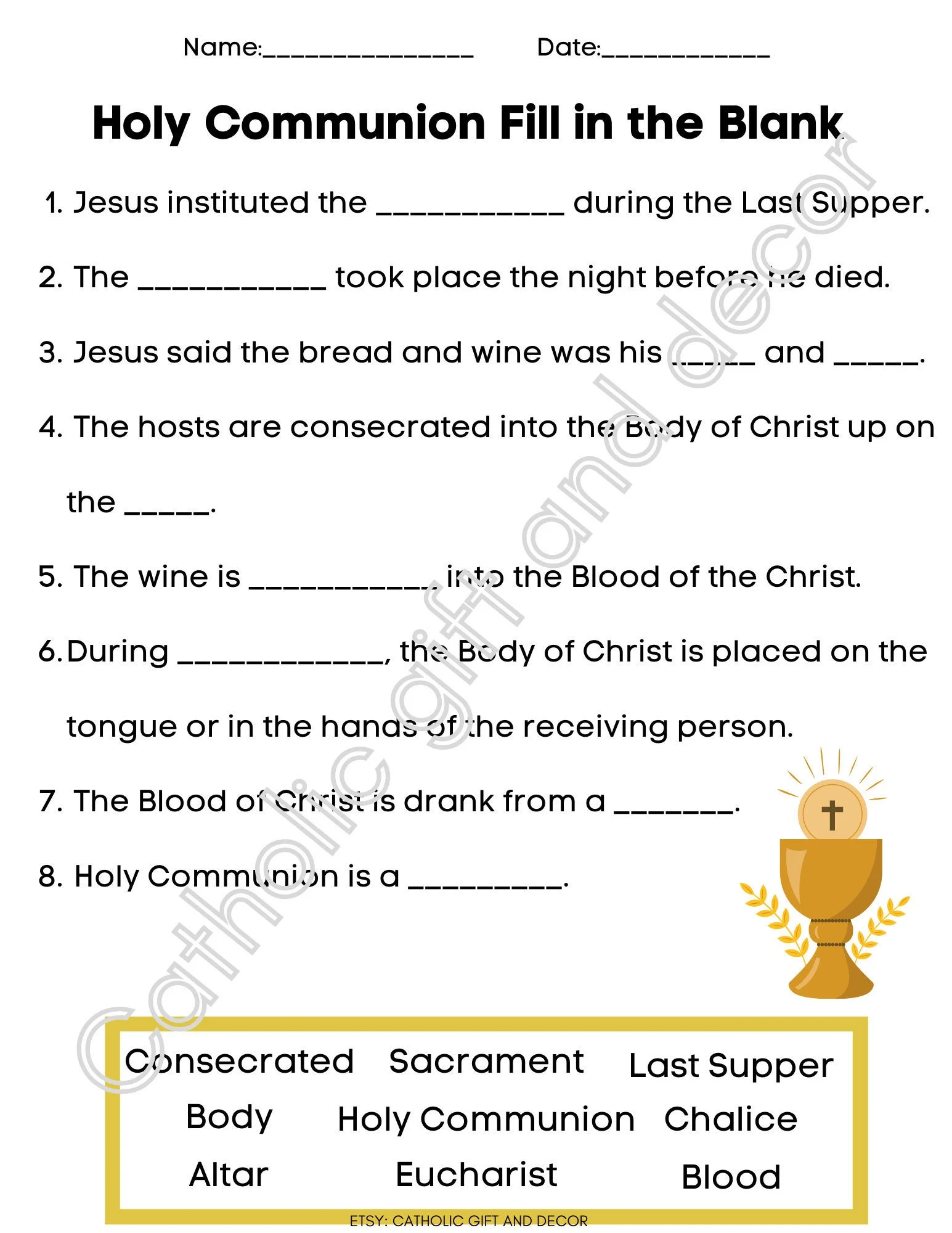 Printable Catholic First Communion Fill Printable Catholic First Communion Fill