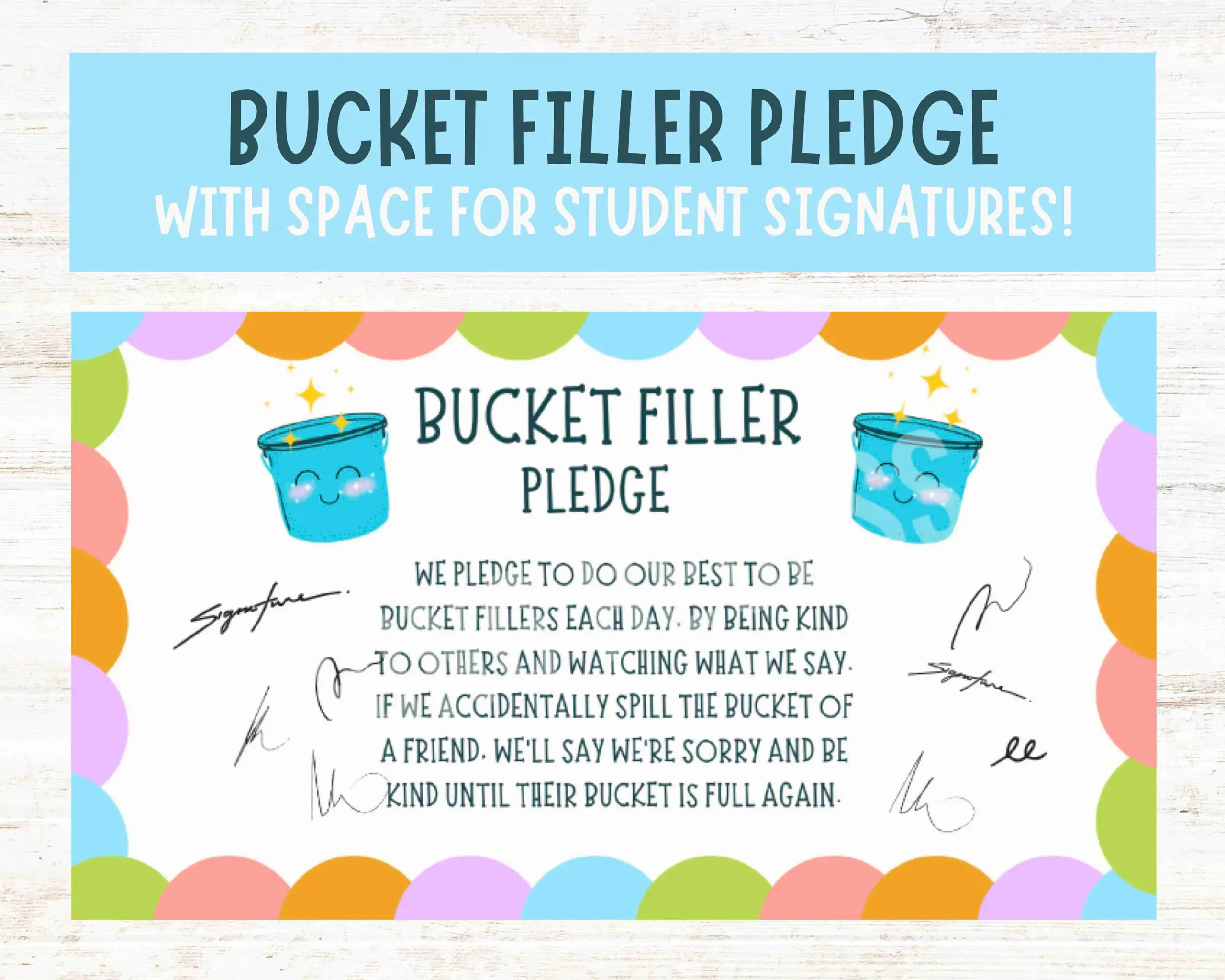 Printable Classroom Bucket Filler Poster Printable Classroom Bucket Filler Poster