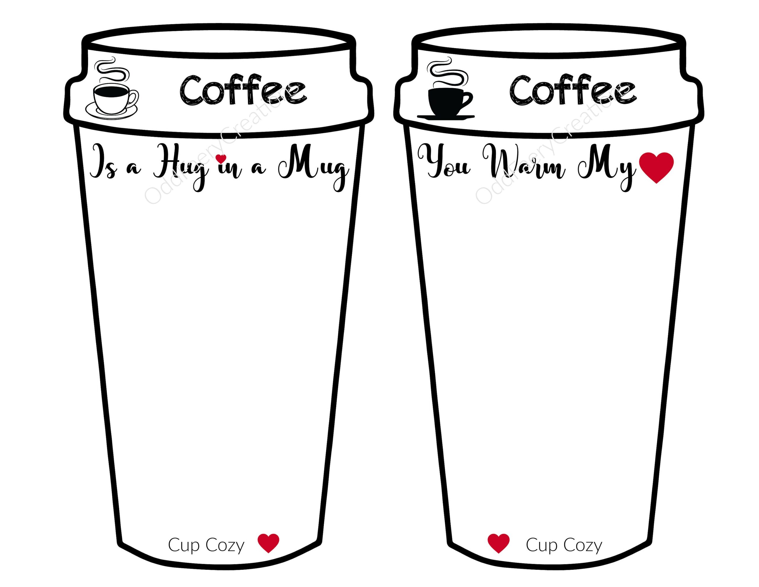 Printable Coffee Cup Cozy Template Humor Printable Coffee Cup Cozy Template Humor