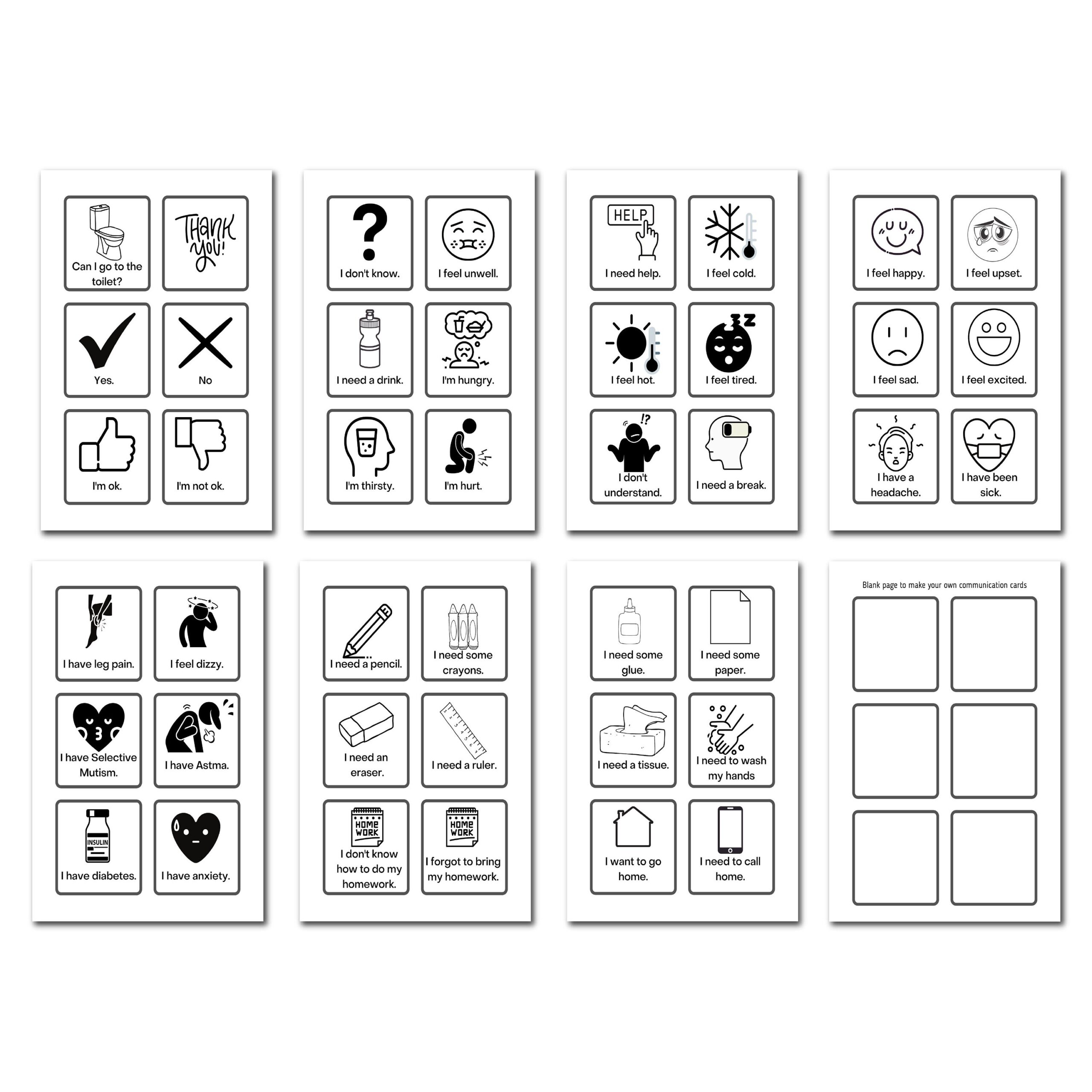 Printable Communication Cards For Non Printable Communication Cards For Non