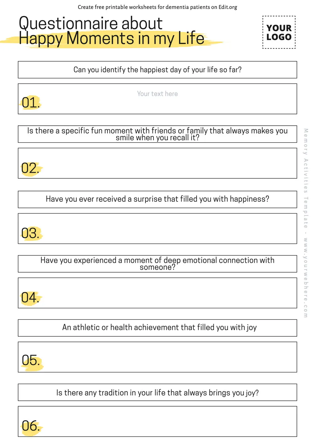 Printable Dementia Activities