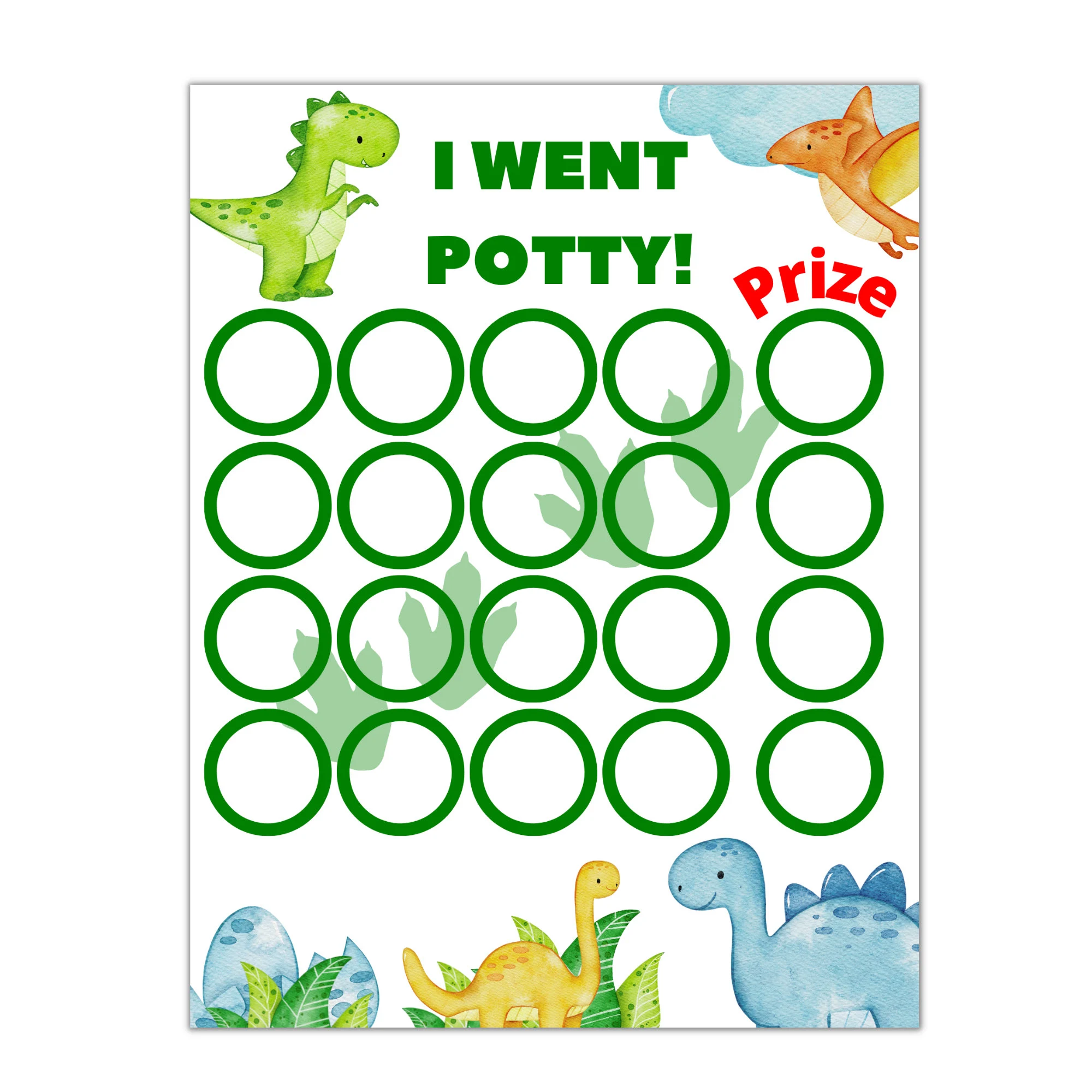 free printable dinosaur potty training chart