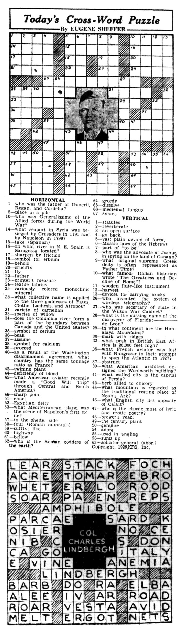 Printable Eugene Sheffer Crossword