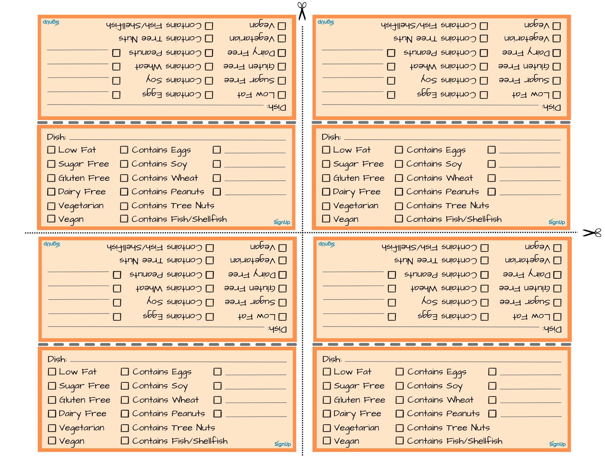 Printable Fall Food Allergy Tags Printable Fall Food Allergy Tags
