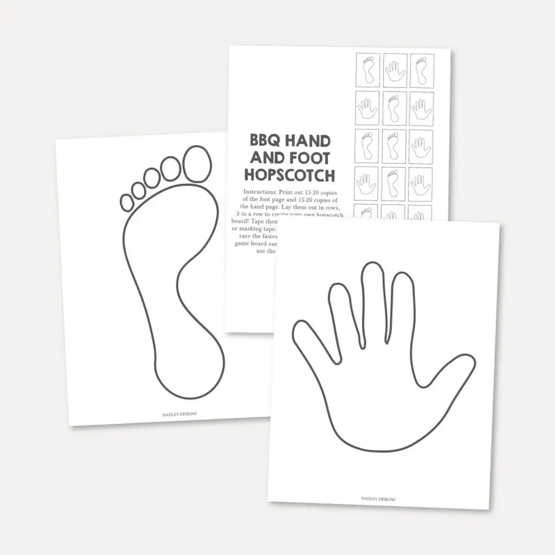 Printable Hopscotch Hands And Feet Game Printable Hopscotch Hands And Feet Game