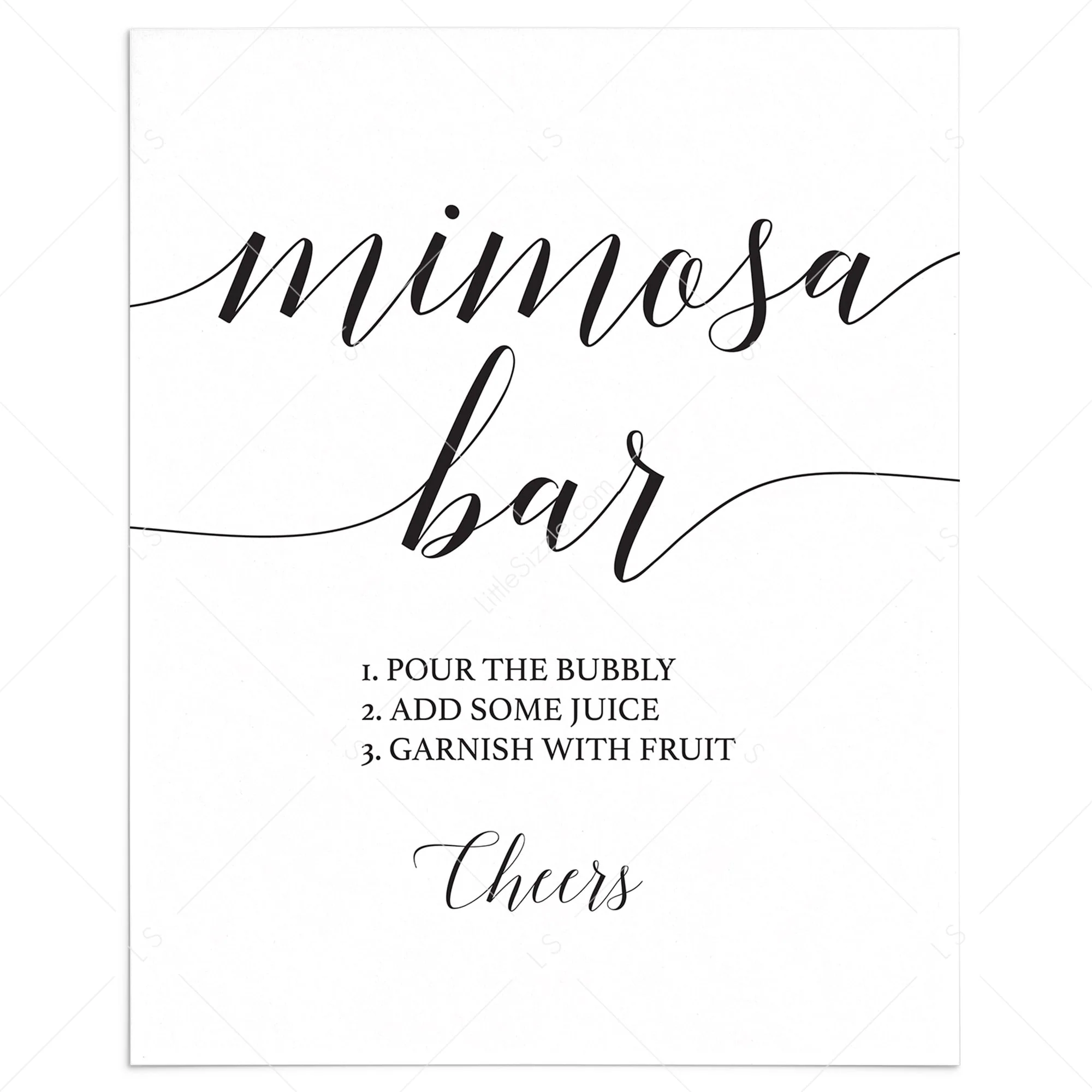 Printable Mimosa Bar Sign Instant Download