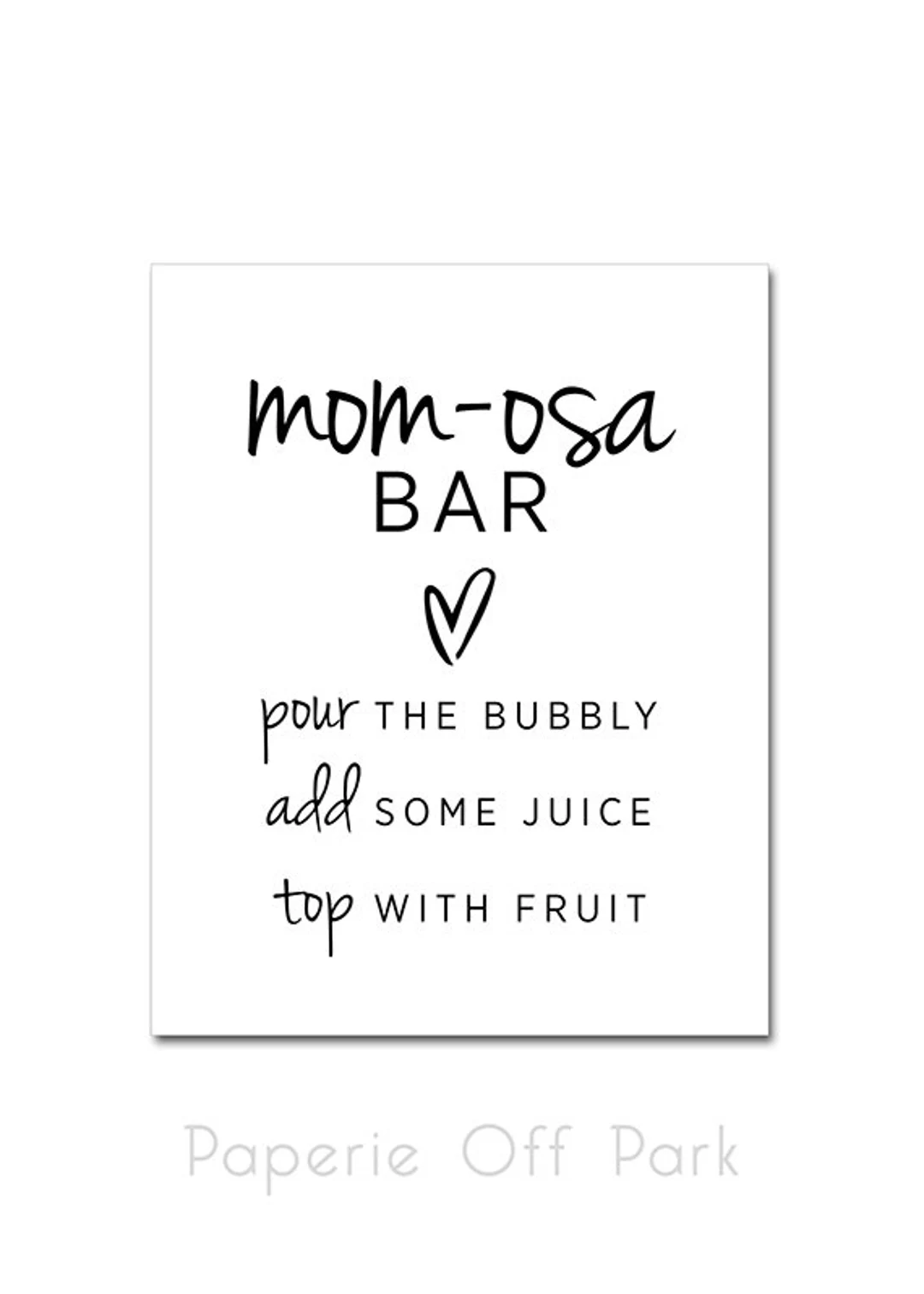 Printable Mom Osa Bar Sign 8x10 Baby