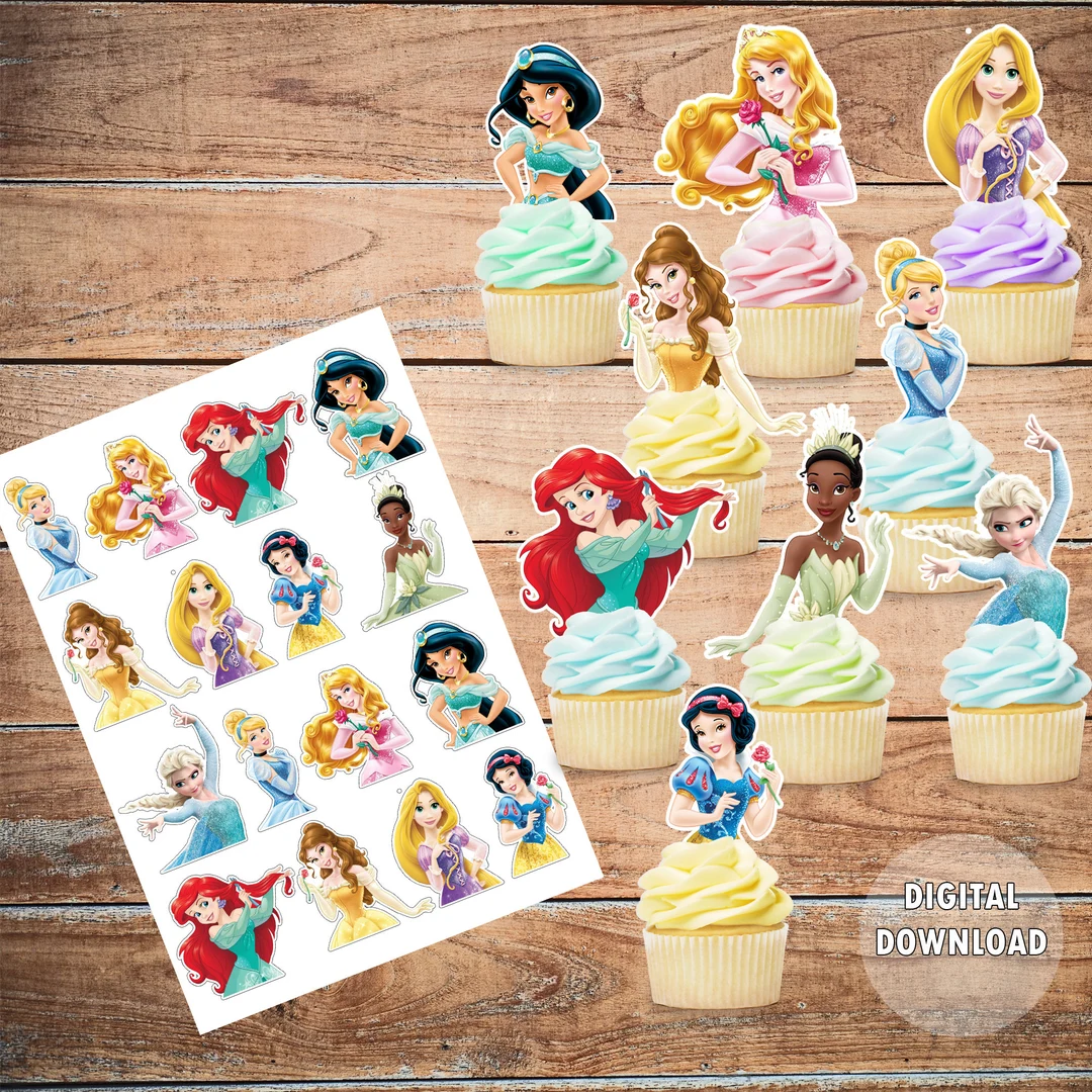Printable Princess Cupcake Toppers Printable Princess Cupcake Toppers