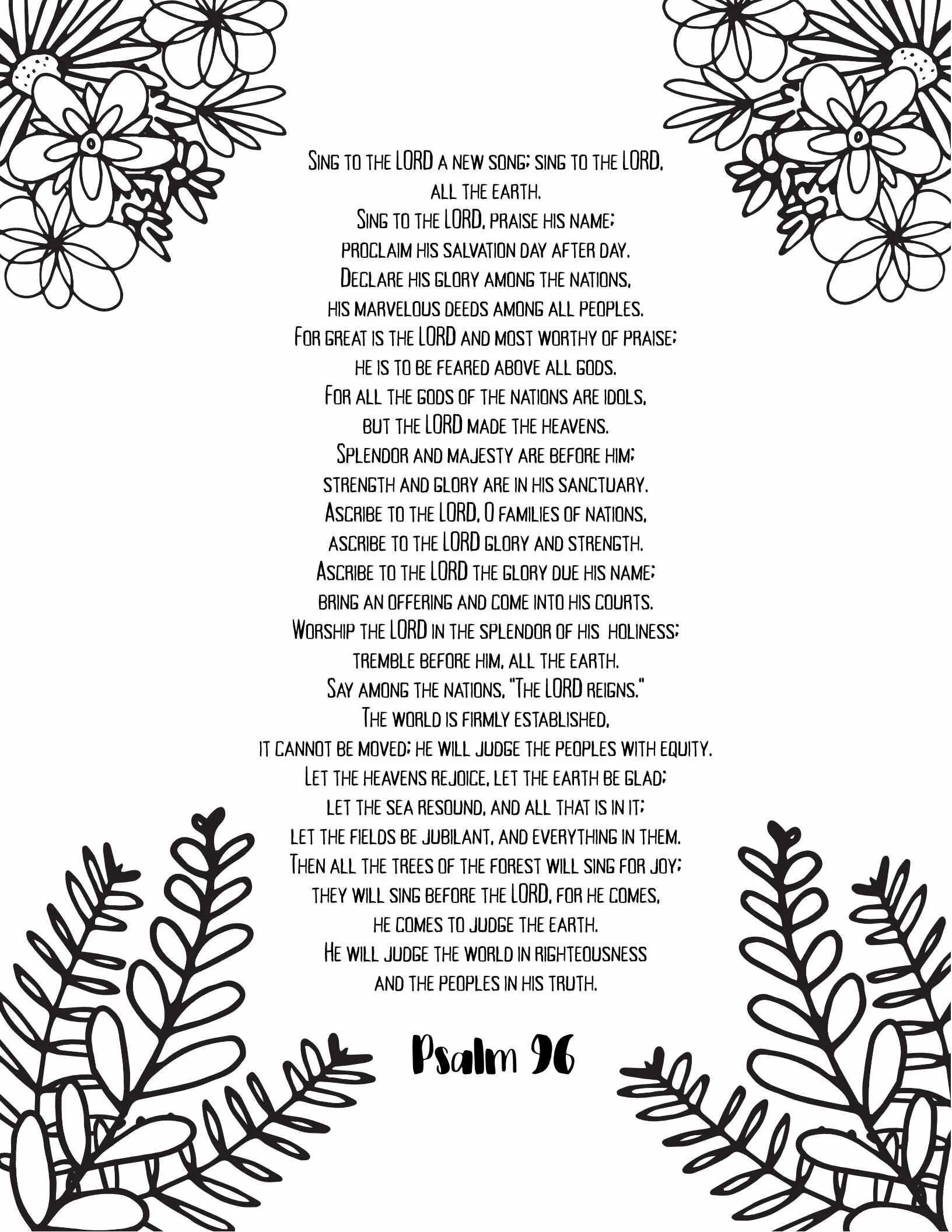 Psalms 91 100 Free Printable Psalm Adult Coloring Pages Psalms 91 100 Free Printable Psalm Adult Coloring Pages