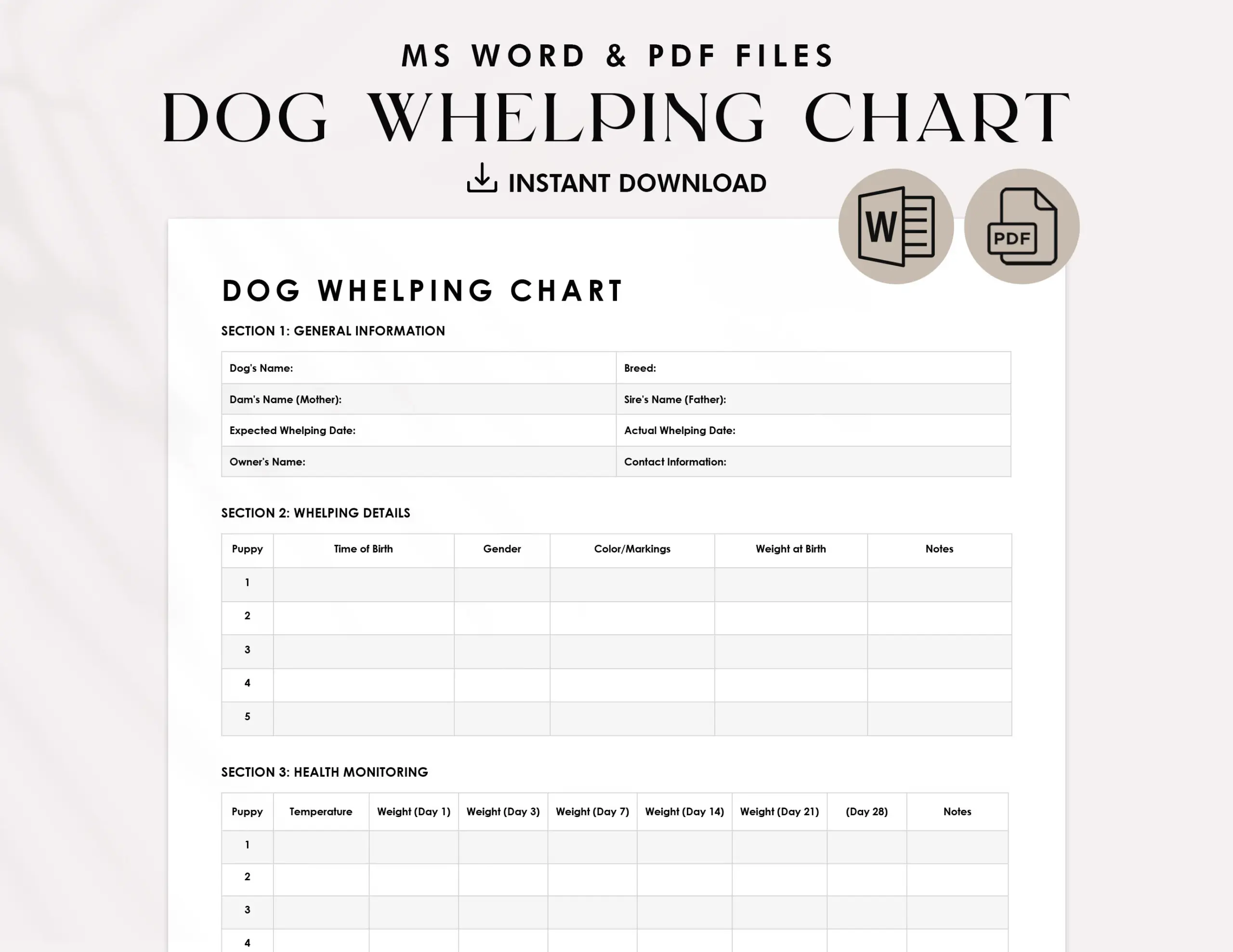 Puppy Whelping Weight Chart Puppy Whelping Weight Chart