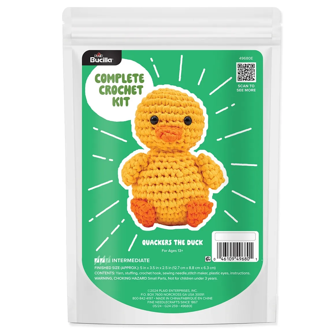 Quackers The Duck Amigurumi Crochet Kit 49680e