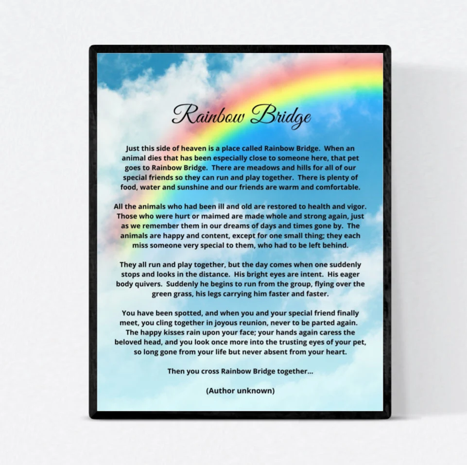 the rainbow bridge poem printable free download