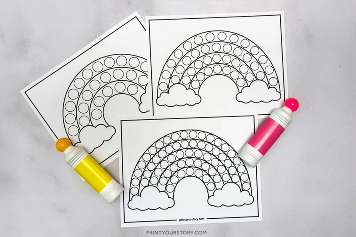 Rainbow Dot Marker Printable Coloring Pages Rainbow Dot Marker Printable Coloring Pages