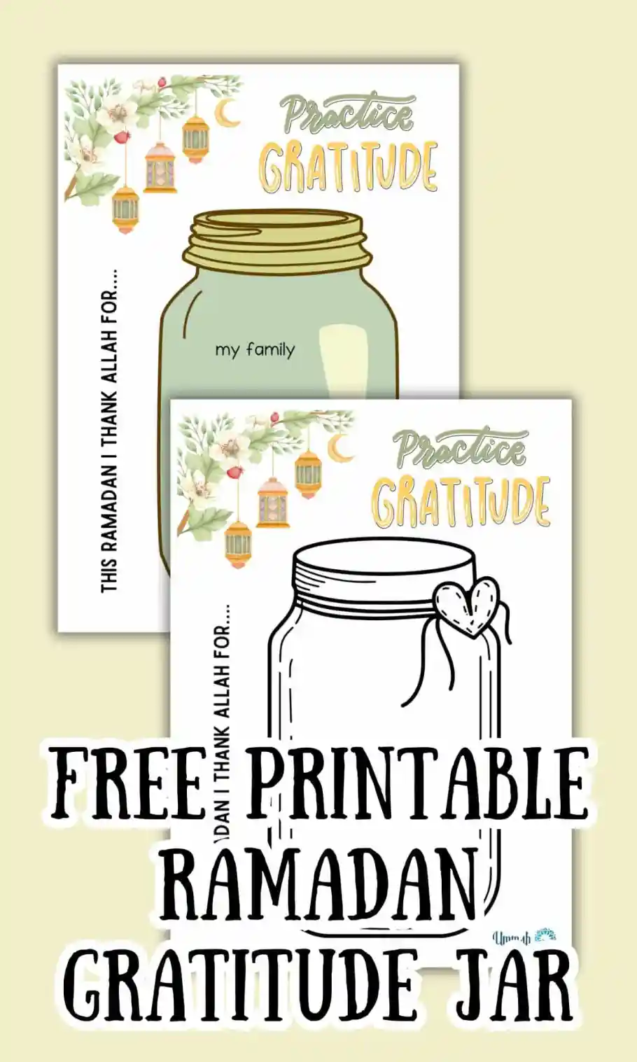 Ramadan Gratitude Jar Printable