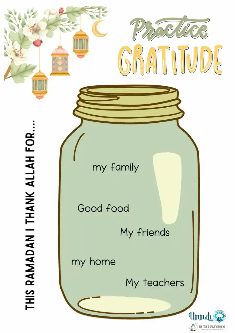 Ramadan Gratitude Jar Printable
