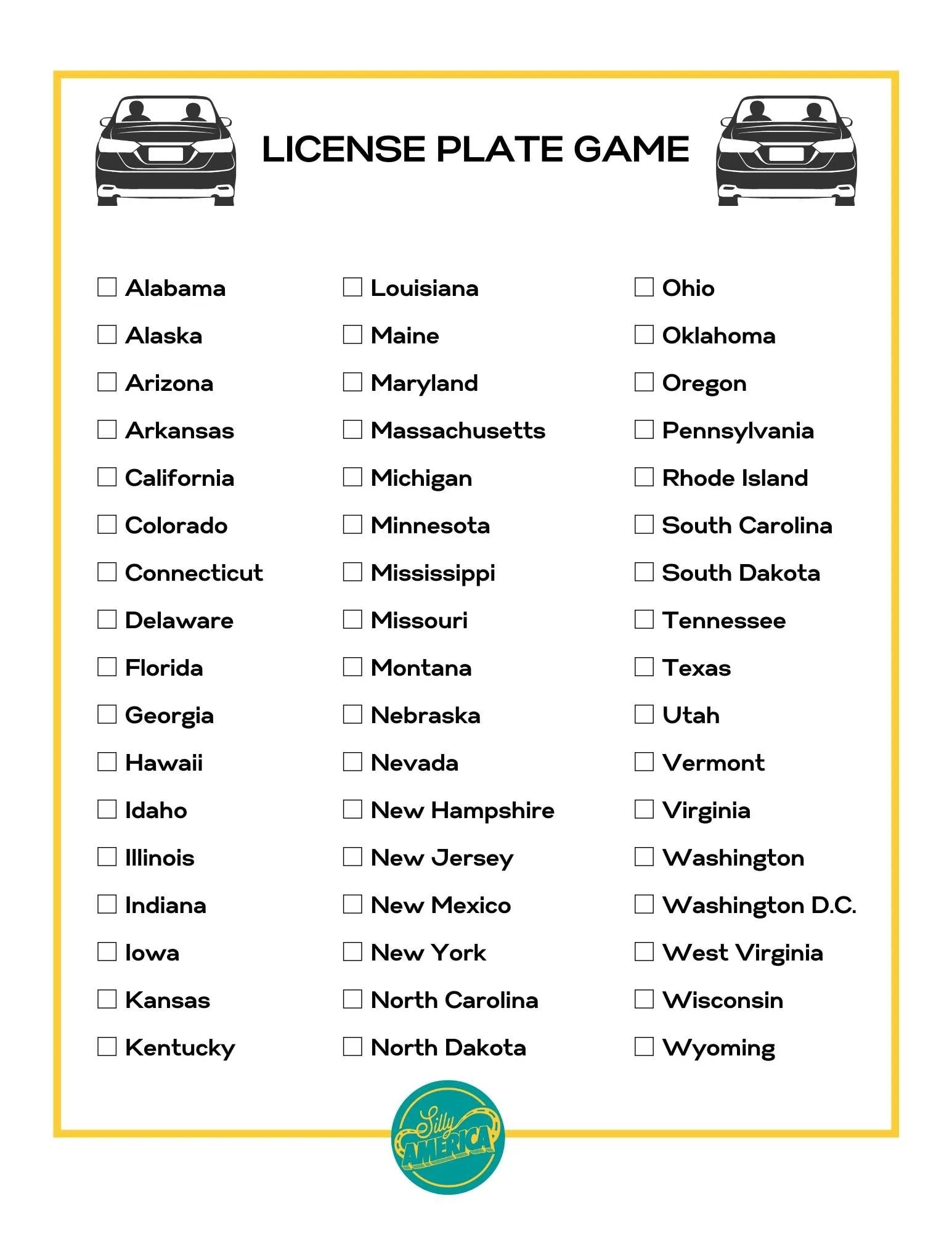 Road Games License Plate Game Road Games License Plate Game