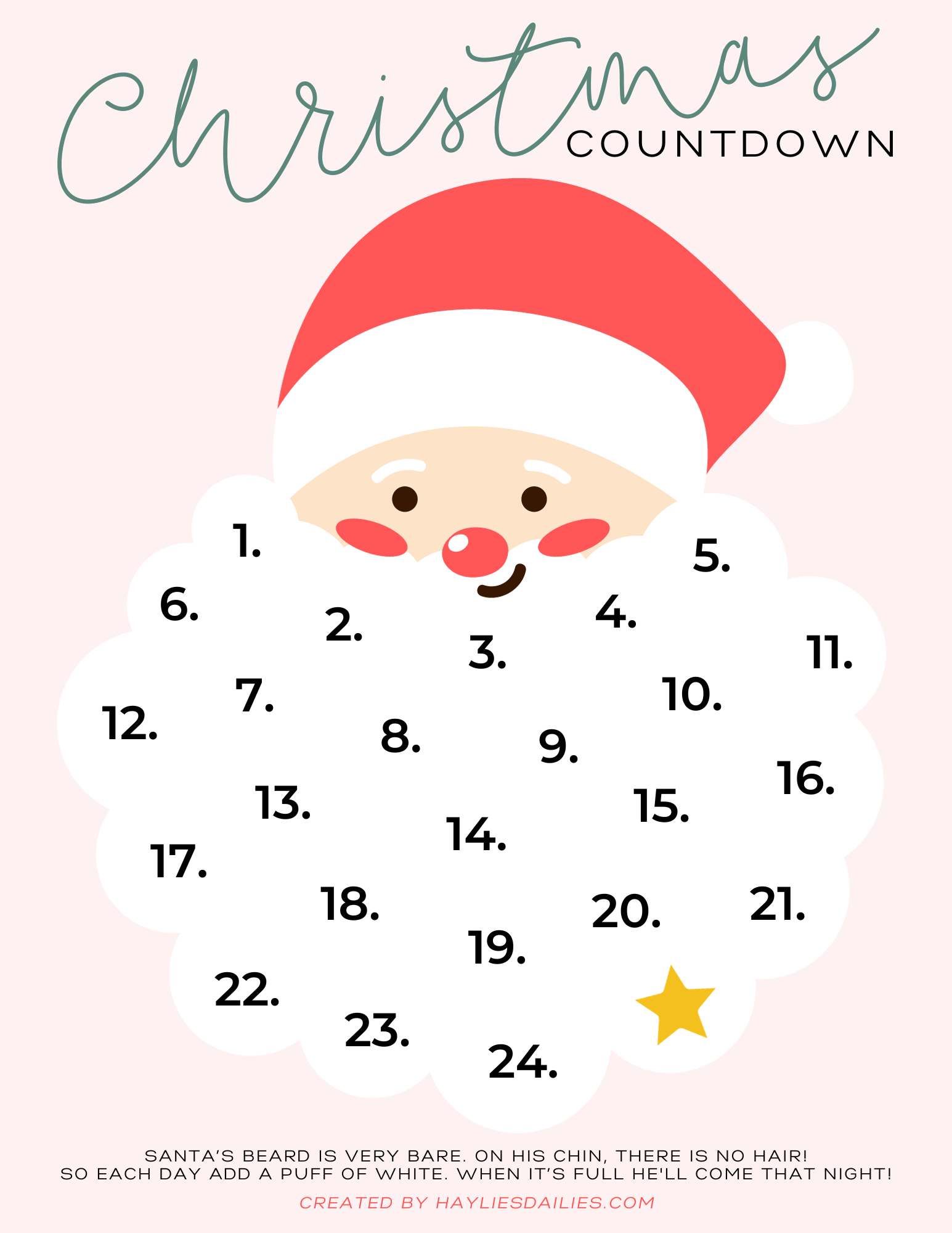 Santa Beard Christmas Countdown