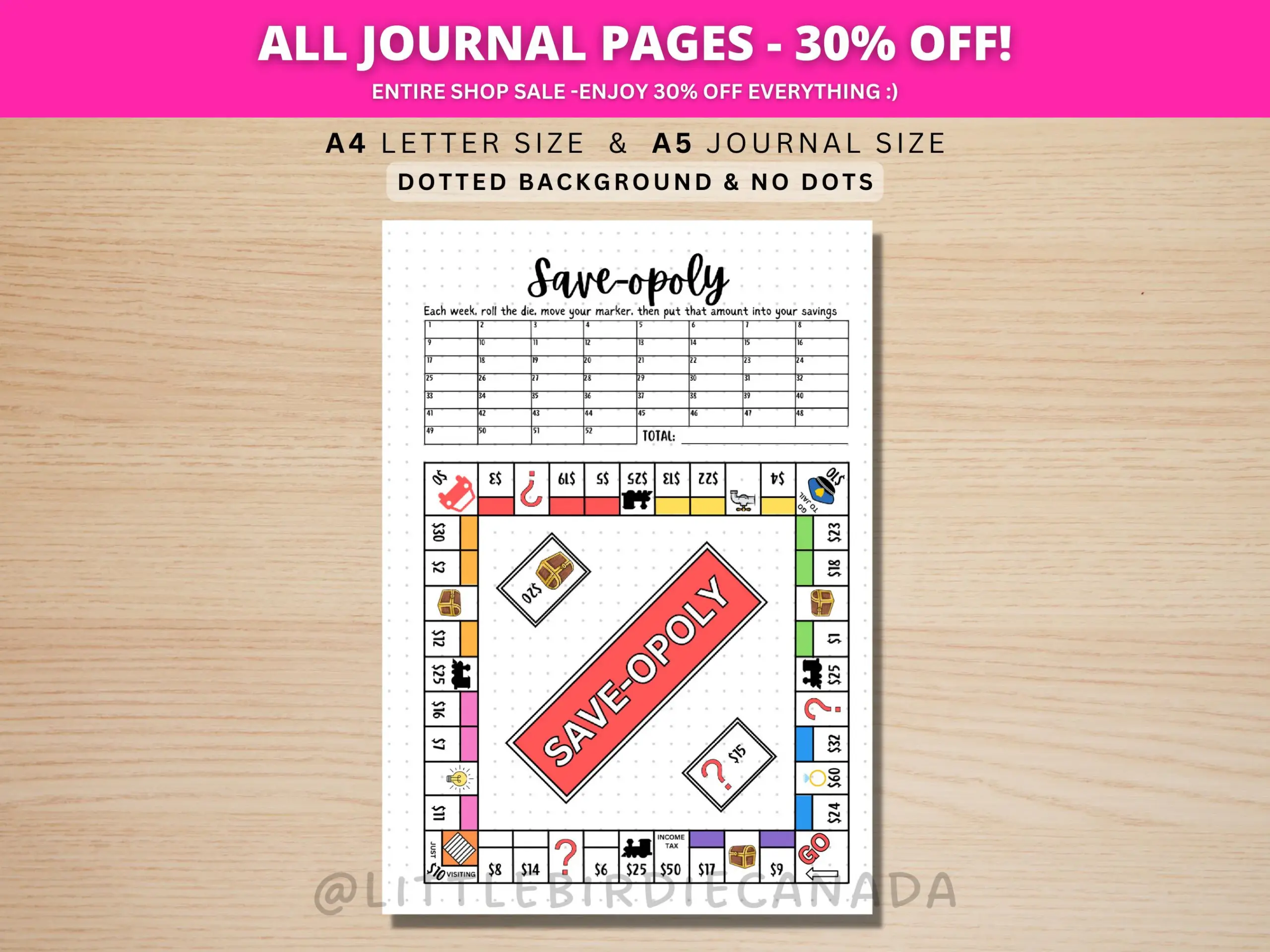 Saveopoly Savings Challenge Printable Saveopoly Savings Challenge Printable