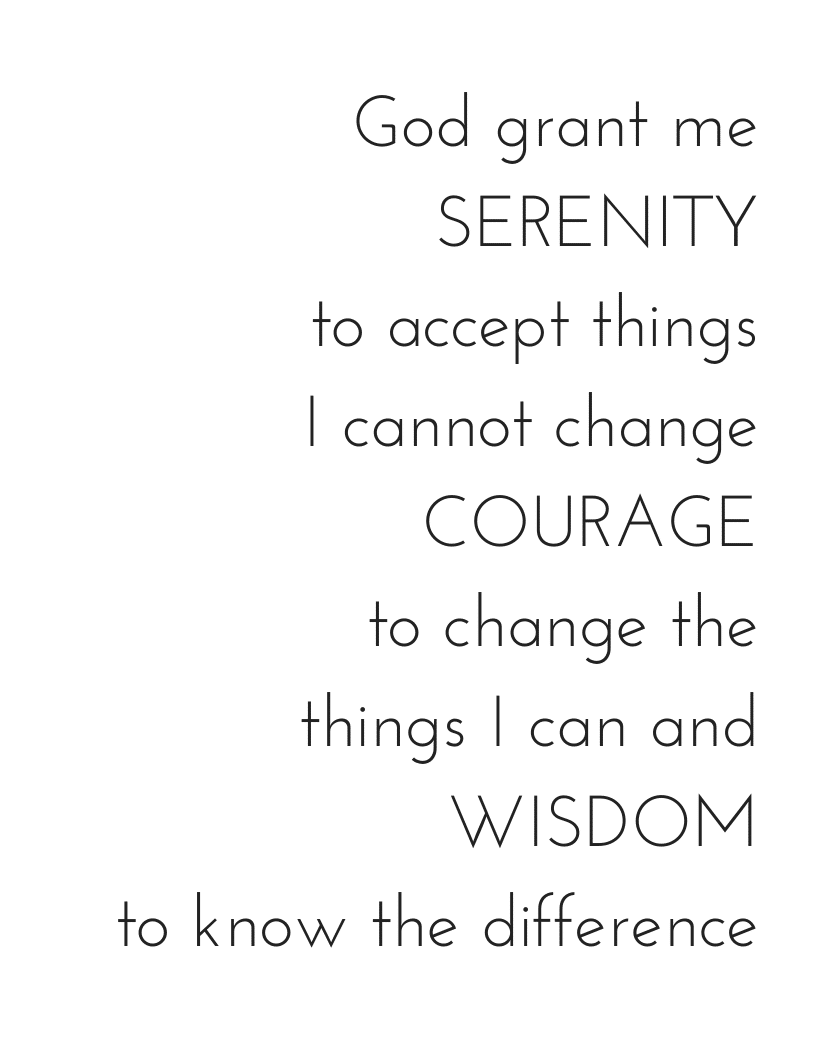 Serenity Prayer Printable Serenity Prayer Printable