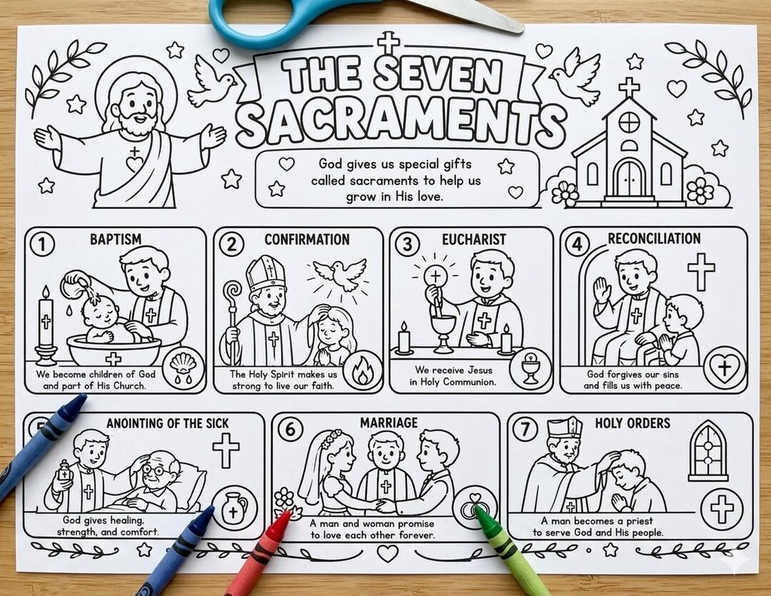 Seven Sacraments For Kids Printable Seven Sacraments For Kids Printable
