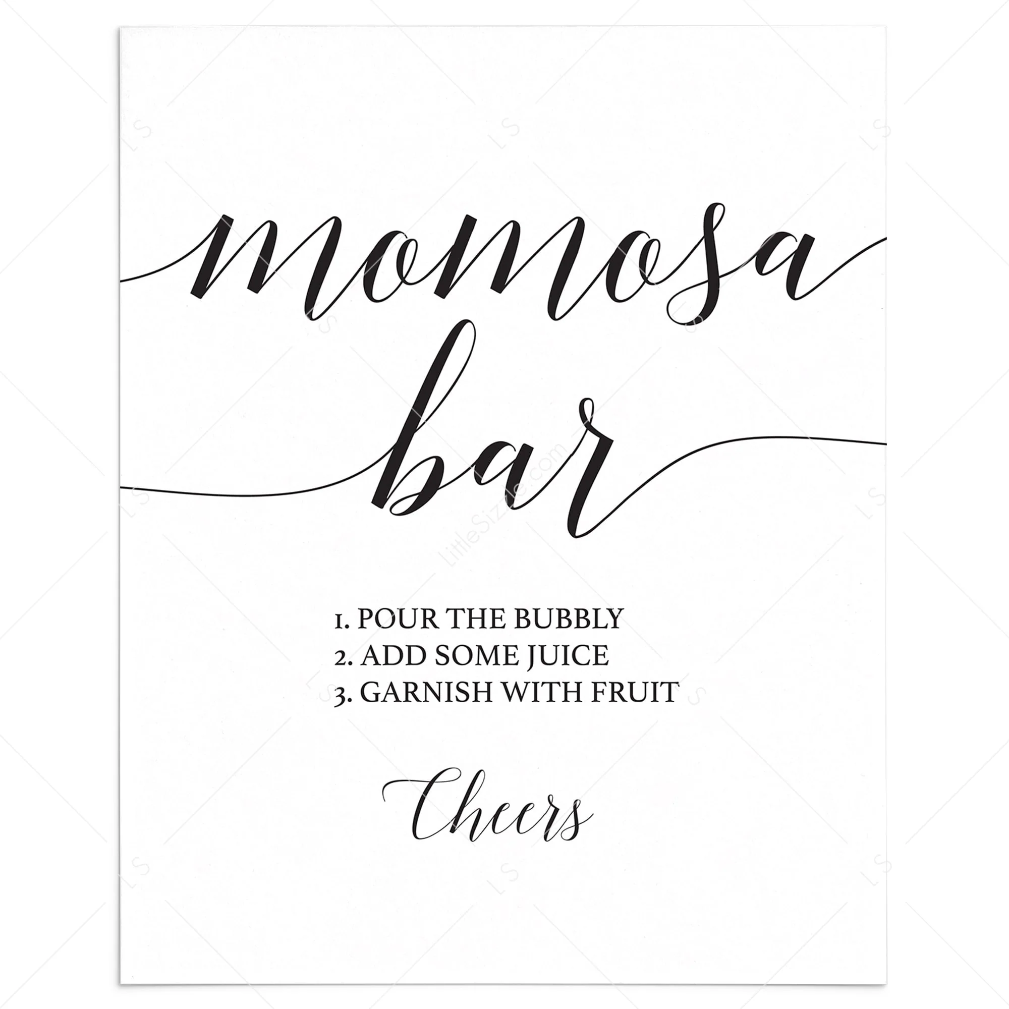 Simple Baby Shower Momosa Bar Sign Printable