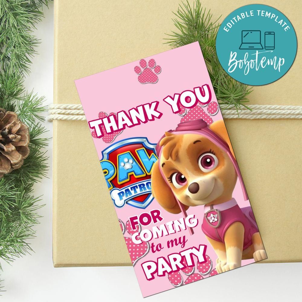 Skye Paw Patrol Party Favor Tag Printable Instant Download Skye Paw Patrol Party Favor Tag Printable Instant Download