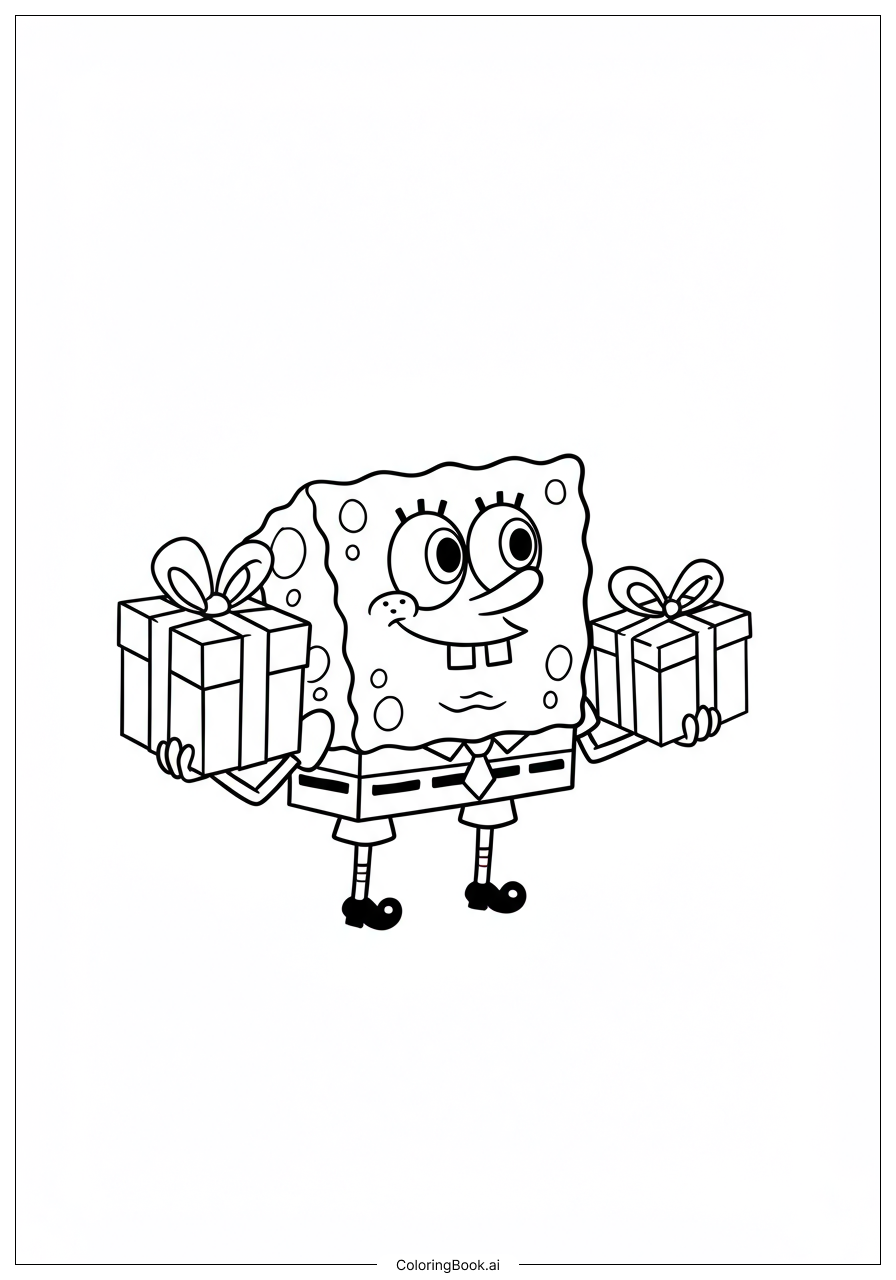 Spongebob Delivering Holiday Presents