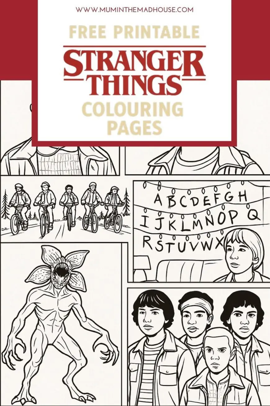 Stranger Things Colouring Pages Round Up