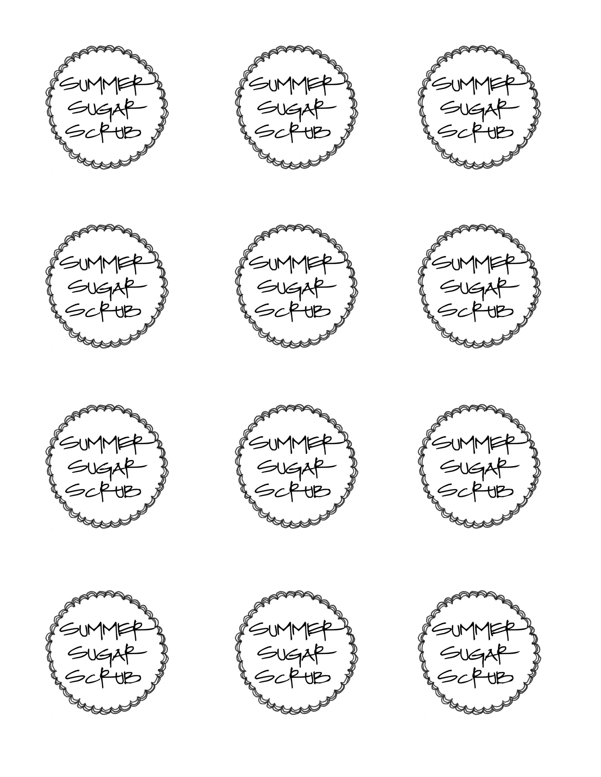 free printable sugar scrub tags