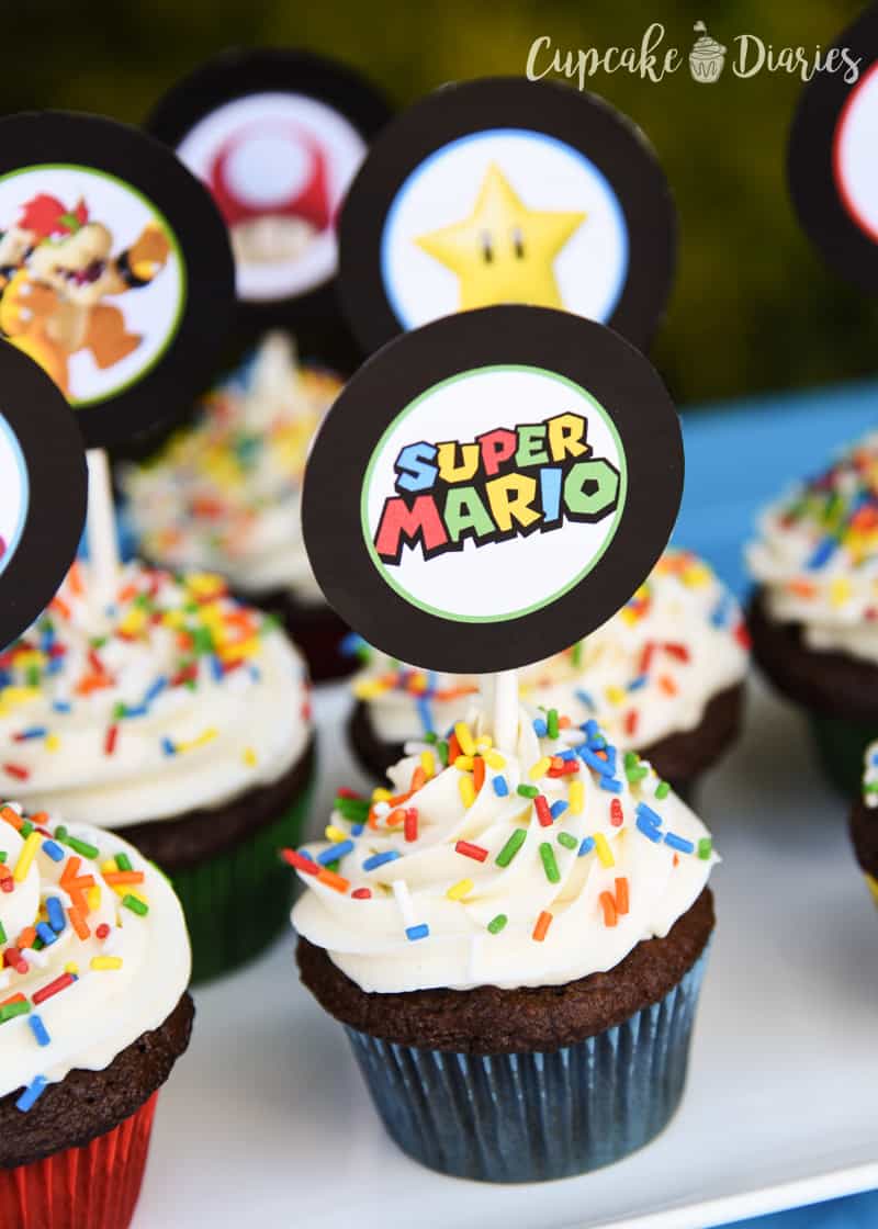 Super Mario Bros Cupcakes Free Printable Toppers
