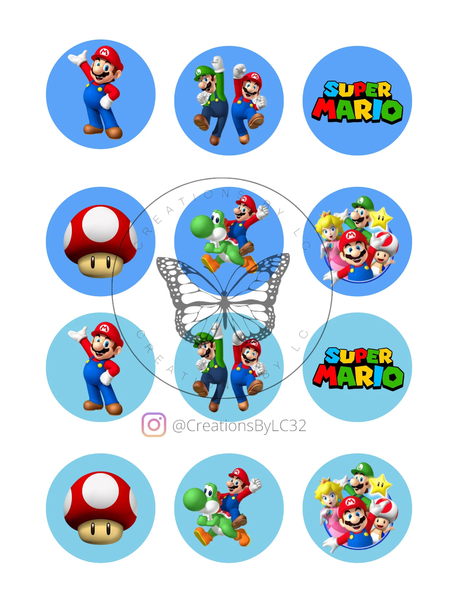Super Mario Cupcake Toppers Mario Super Mario Cupcake Toppers Mario