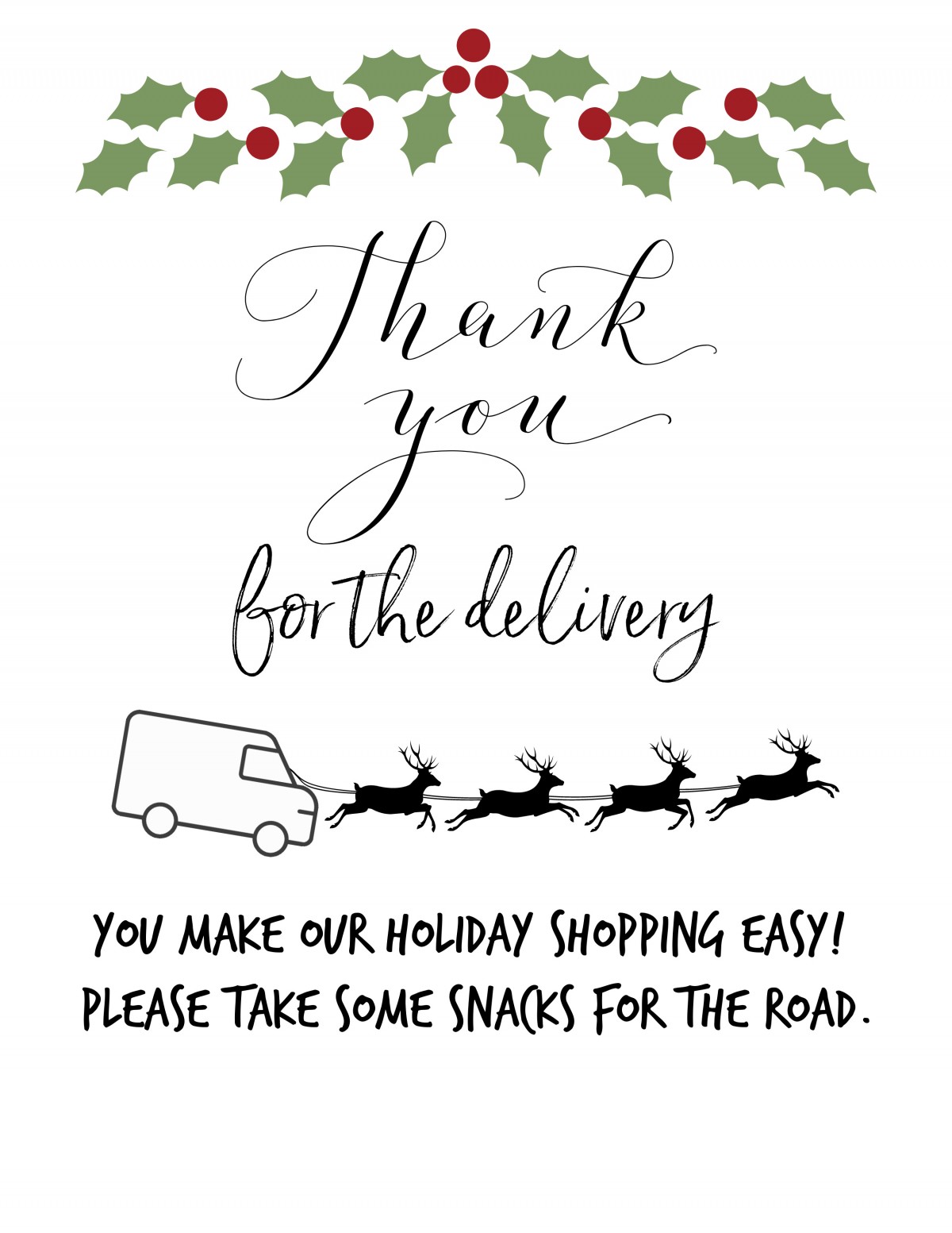 Thank You Treats Delivery Drivers Printable Thank You Treats Delivery Drivers Printable