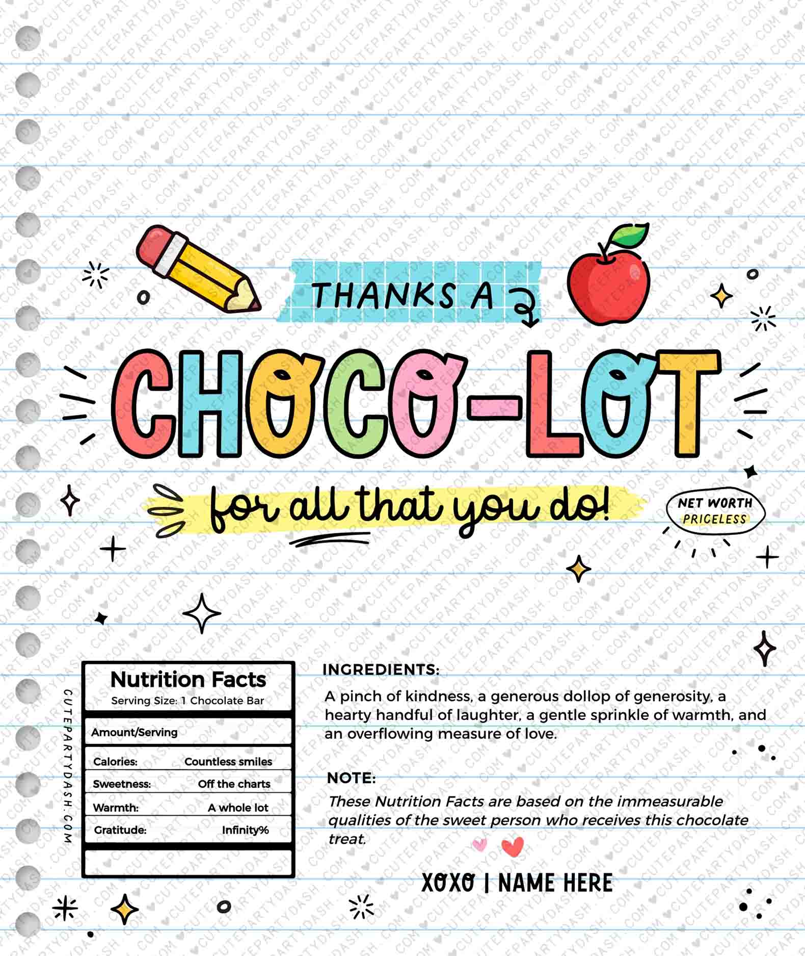 Thanks A Choco Lot For All You Do Chocolate Bar Wrapper Instant Download Teacher Appreciation Week Gift Idea Coach Staff Printable Candy Bar Thanks A Choco Lot For All You Do Chocolate Bar Wrapper Instant Download Teacher Appreciation Week Gift Idea Coach Staff Printable Candy Bar