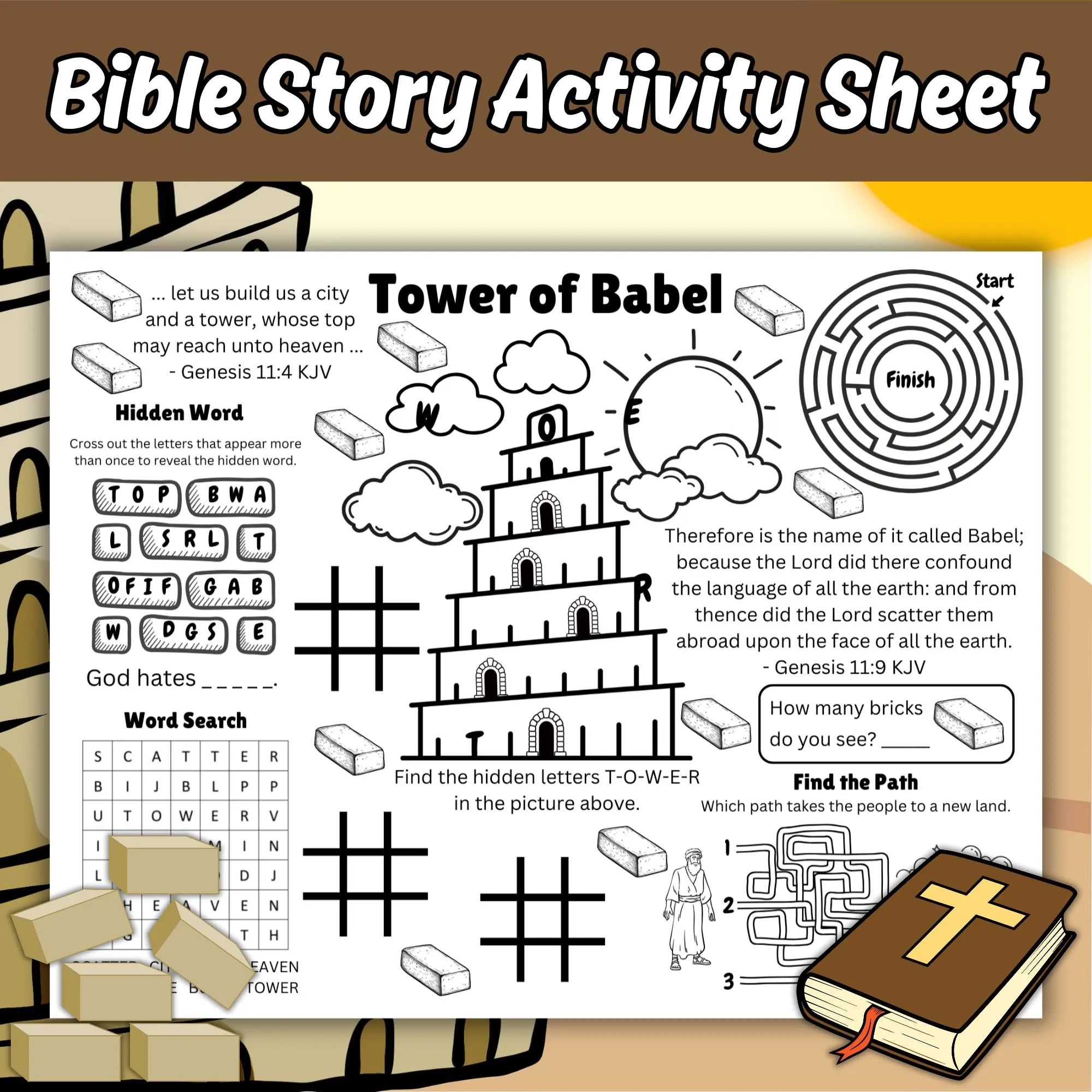 free printable tower of babel activities