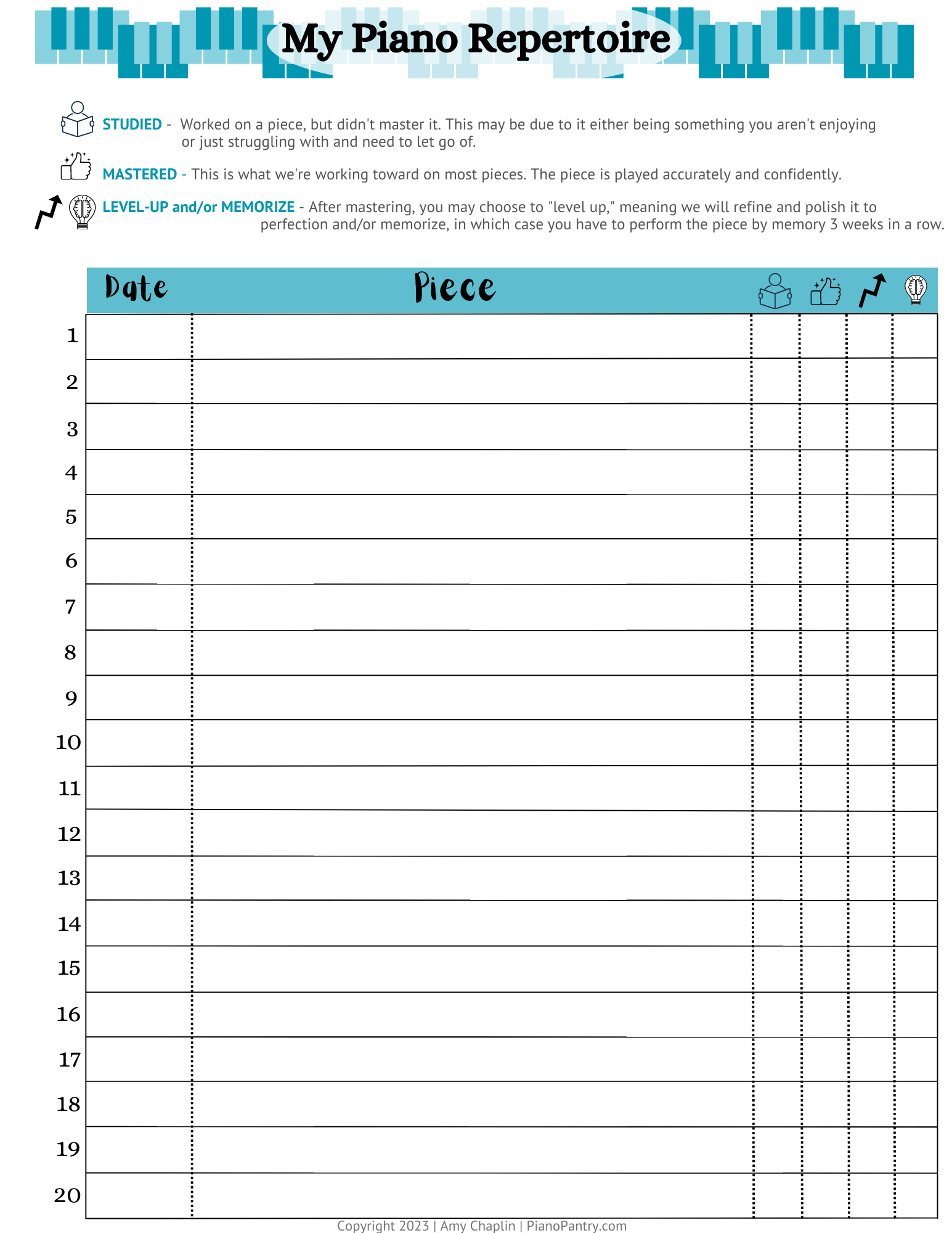 Tracking Student Repertoire A Free Download