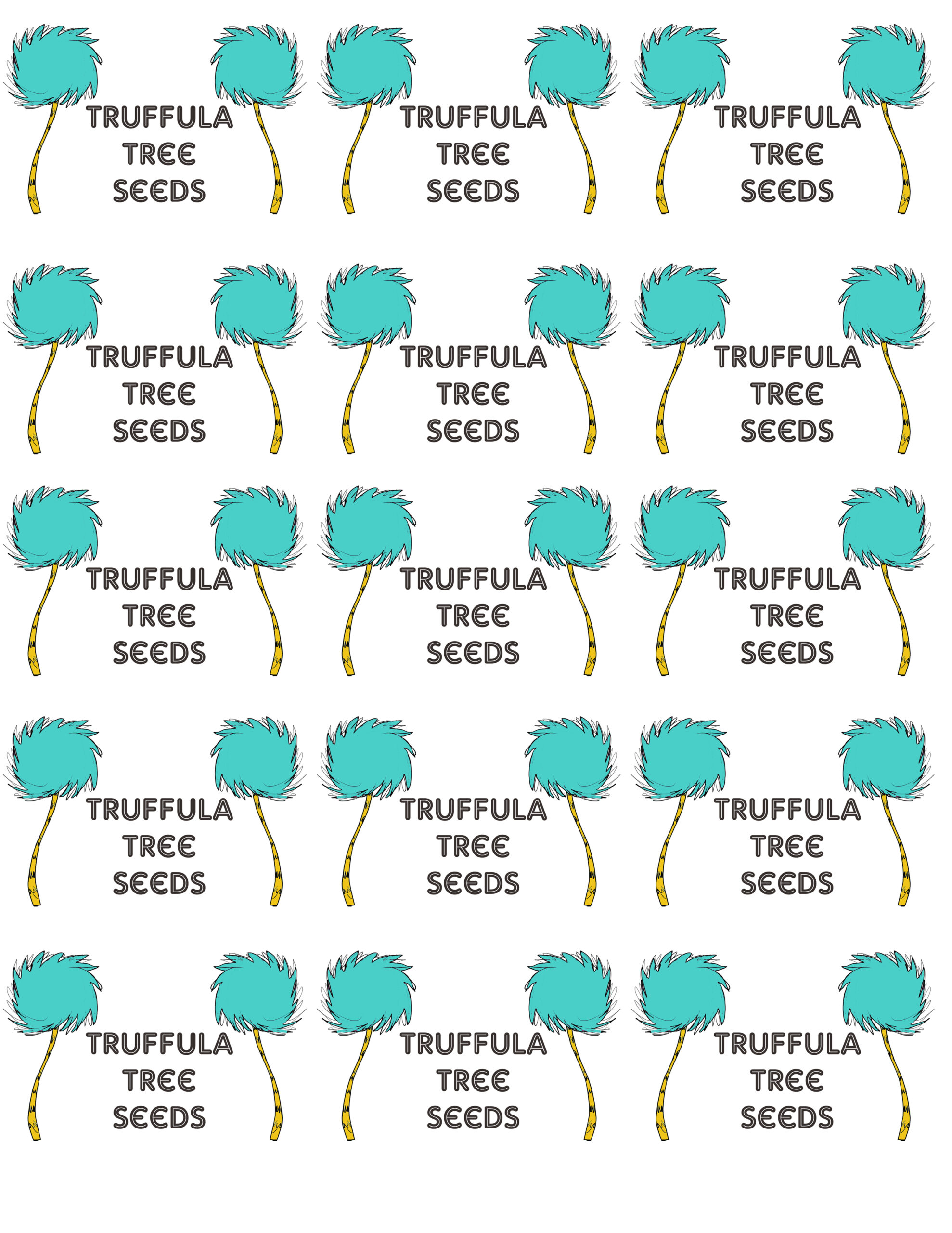 Truffula Tree Seeds Free Printable