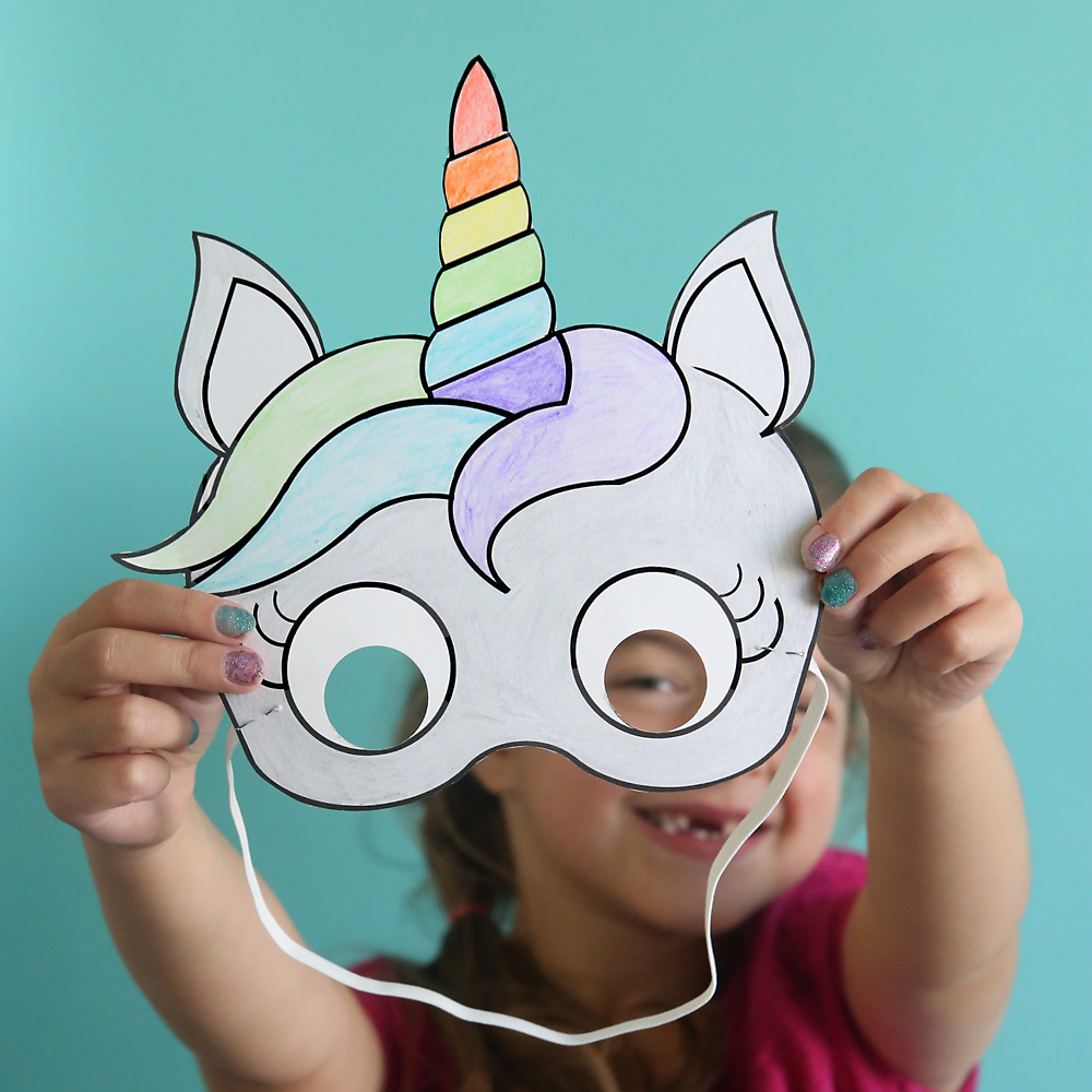 Unicorn Masks Print Color